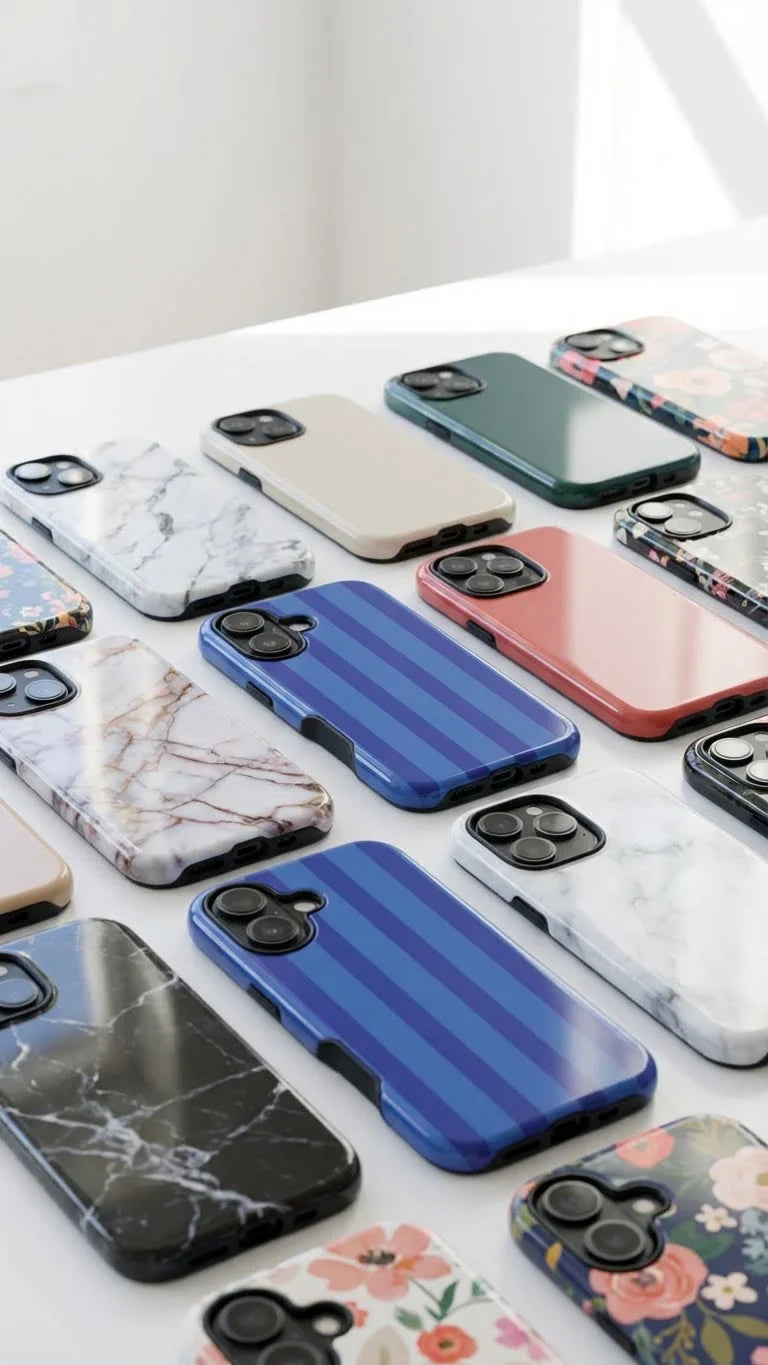 1 Style Blue Stripes Inspire custom Trendy Phone Case Collection for iPhone 17-11, Samsung S25-S21 - Senpai Wear