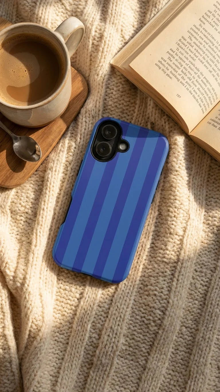 1 Style Blue Stripes Inspire custom Trendy Phone Case Collection for iPhone 17-11, Samsung S25-S21 - Senpai Wear