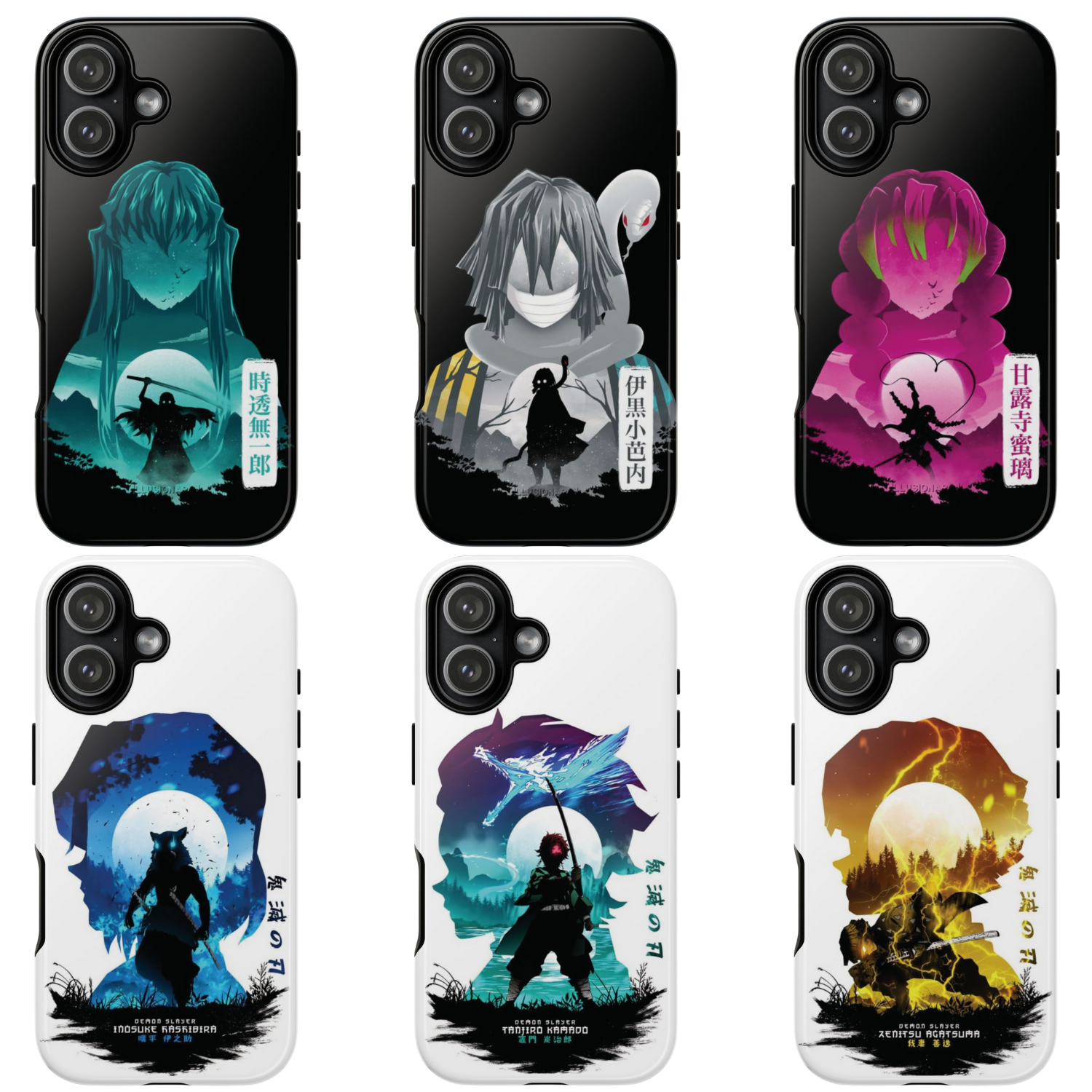 12 Style Demon Slayer Characters Inspire custom Anime Phone Case Collection for iPhone 17-11, Samsung S25-S21 - Senpai Wear