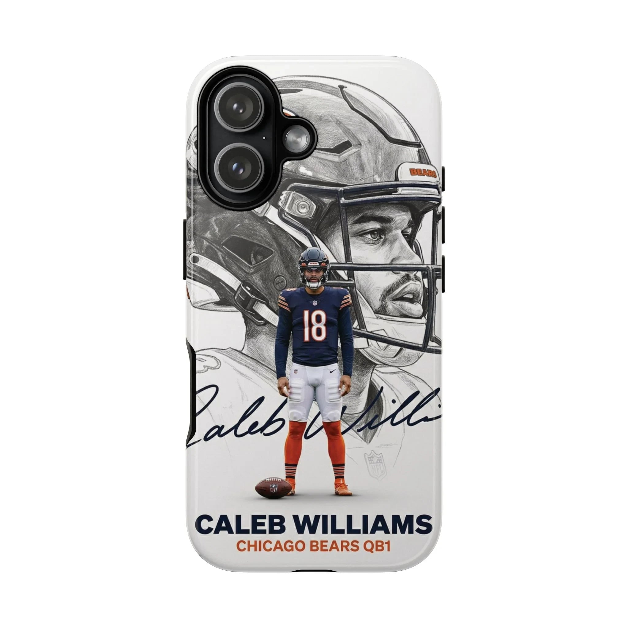 2 Style Caleb Williams Chicago Bears QB1 Inspire custom Sport Phone Case Collection for iPhone 17-11, Samsung S25-S21 - Senpai Wear