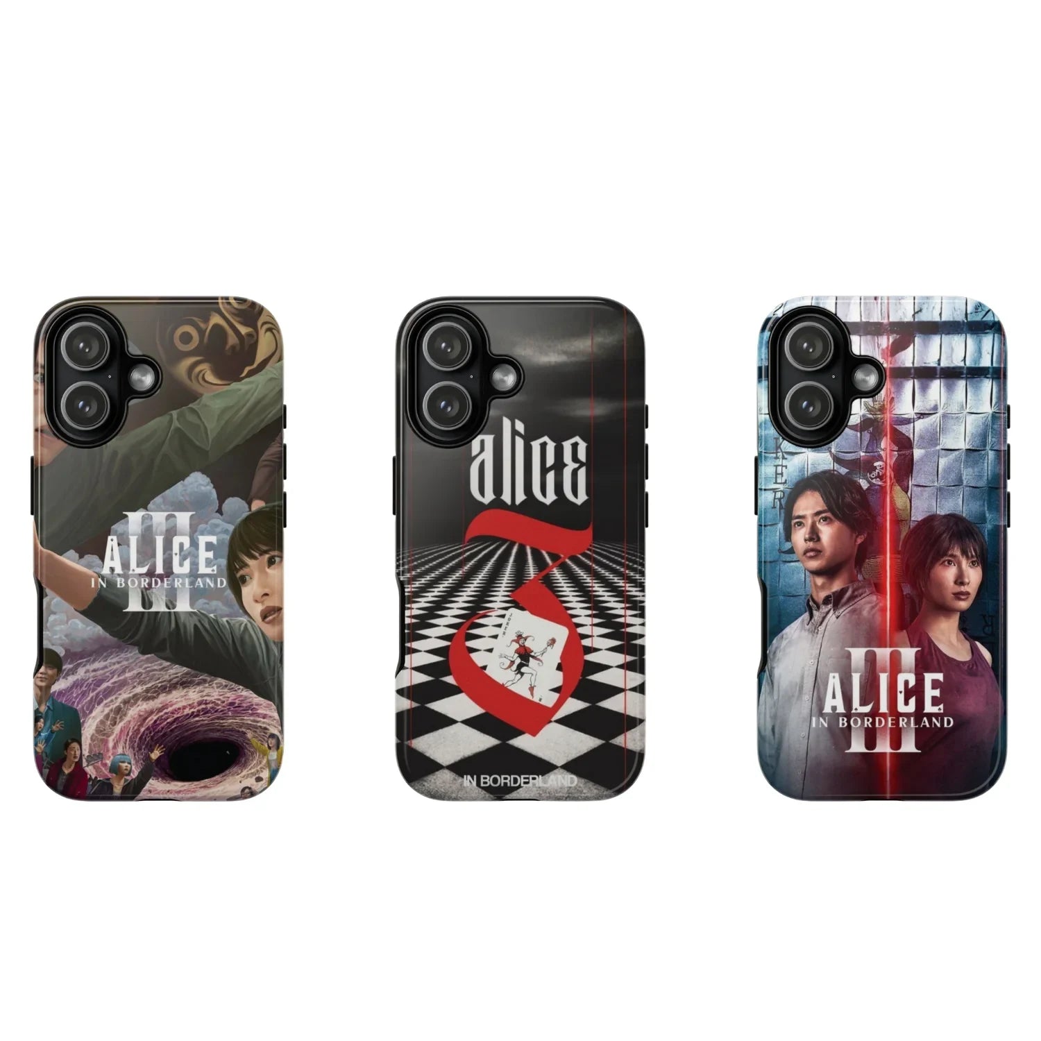 3 Style Alice in Borderland Inspire custom Anime Phone Case Collection for iPhone 17-11, Samsung S25-S21 - Senpai Wear