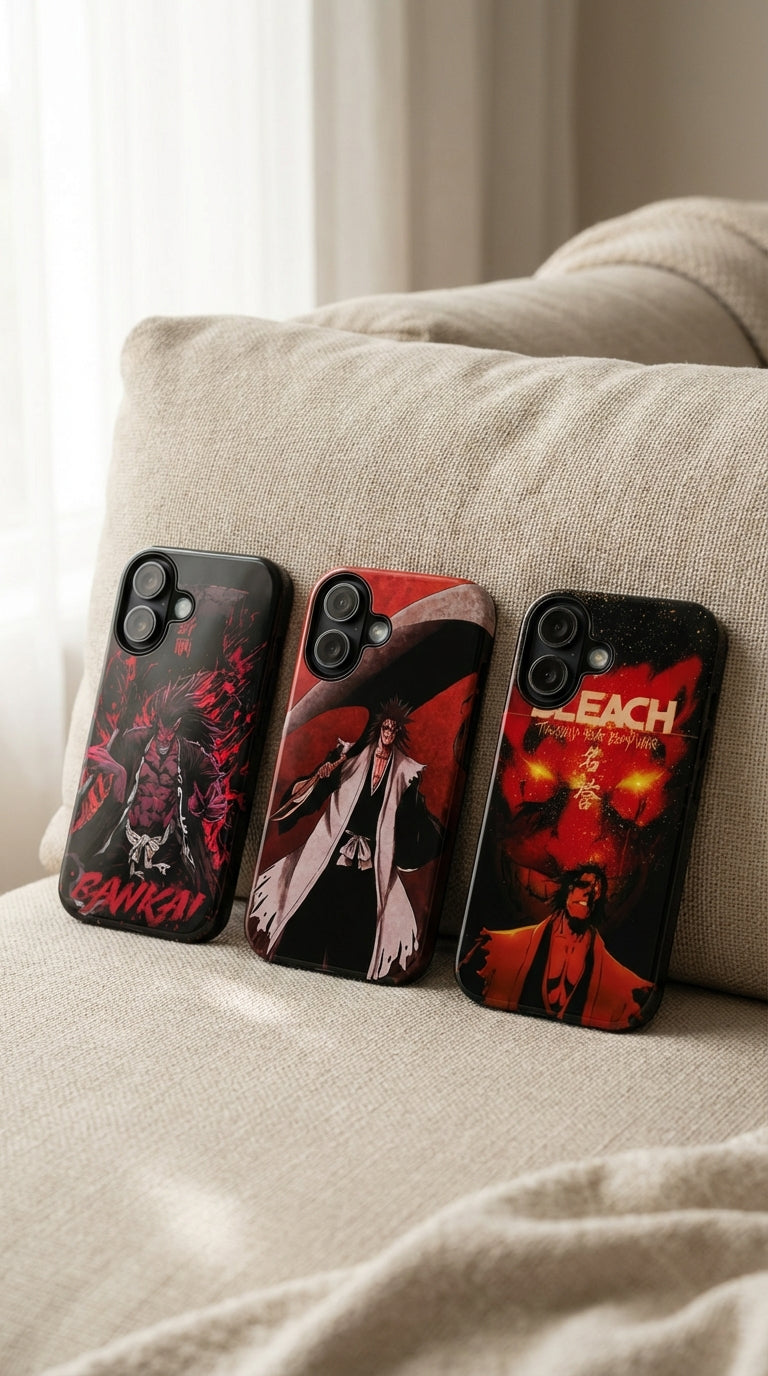 3 Style Kenpachi Bleach Inspire custom Anime Phone Case Collection for iPhone 17-11, Samsung S25-S21 - Senpai Wear