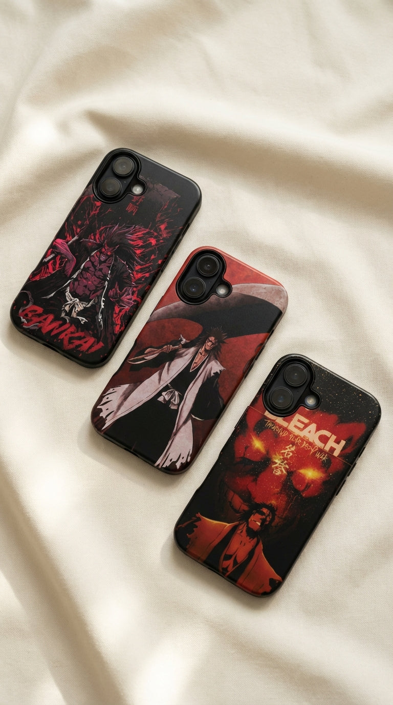 3 Style Kenpachi Bleach Inspire custom Anime Phone Case Collection for iPhone 17-11, Samsung S25-S21 - Senpai Wear