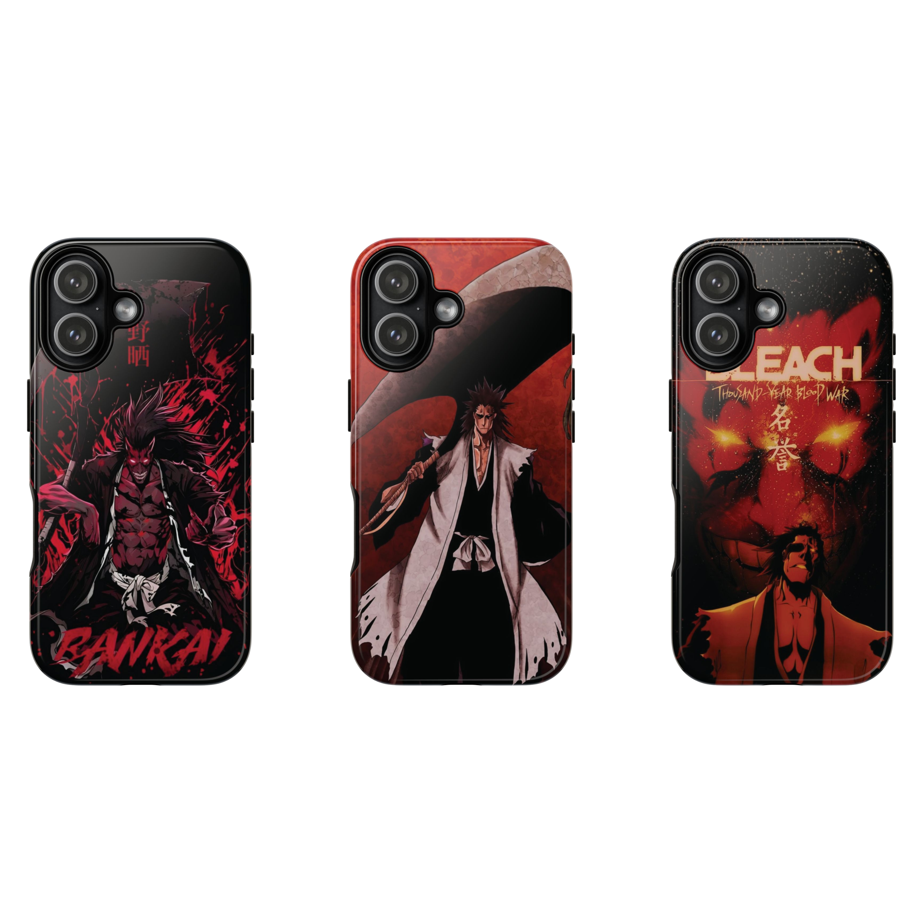 3 Style Kenpachi Bleach Inspire custom Anime Phone Case Collection for iPhone 17-11, Samsung S25-S21 - Senpai Wear