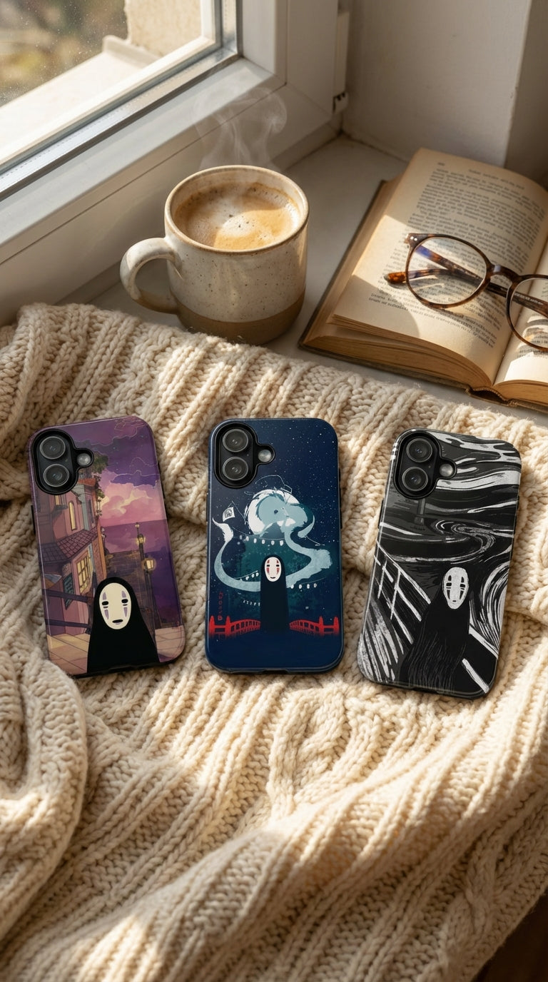 3 Style No-Face Spirited Away Inspire custom Anime Phone Case Collection for iPhone 17-11, Samsung S25-S21 - Senpai Wear