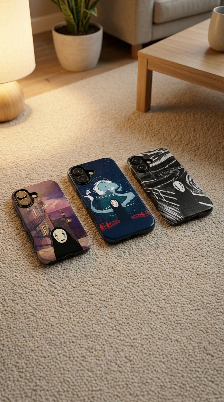3 Style No-Face Spirited Away Inspire custom Anime Phone Case Collection for iPhone 17-11, Samsung S25-S21 - Senpai Wear