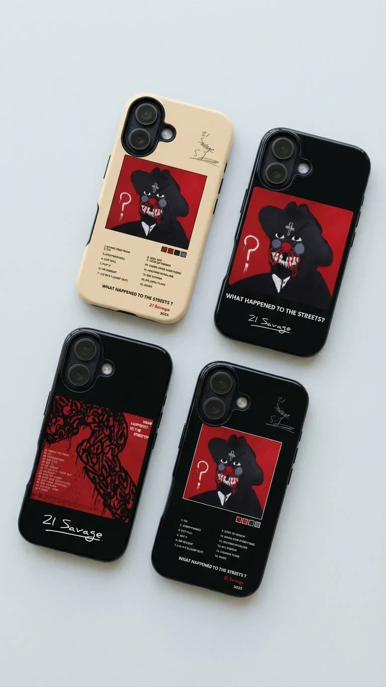 4 Style 21 Savage Rapper Inspire custom Artist Phone Case Collection for iPhone 17-11, Samsung S25-S21 - Senpai Wear