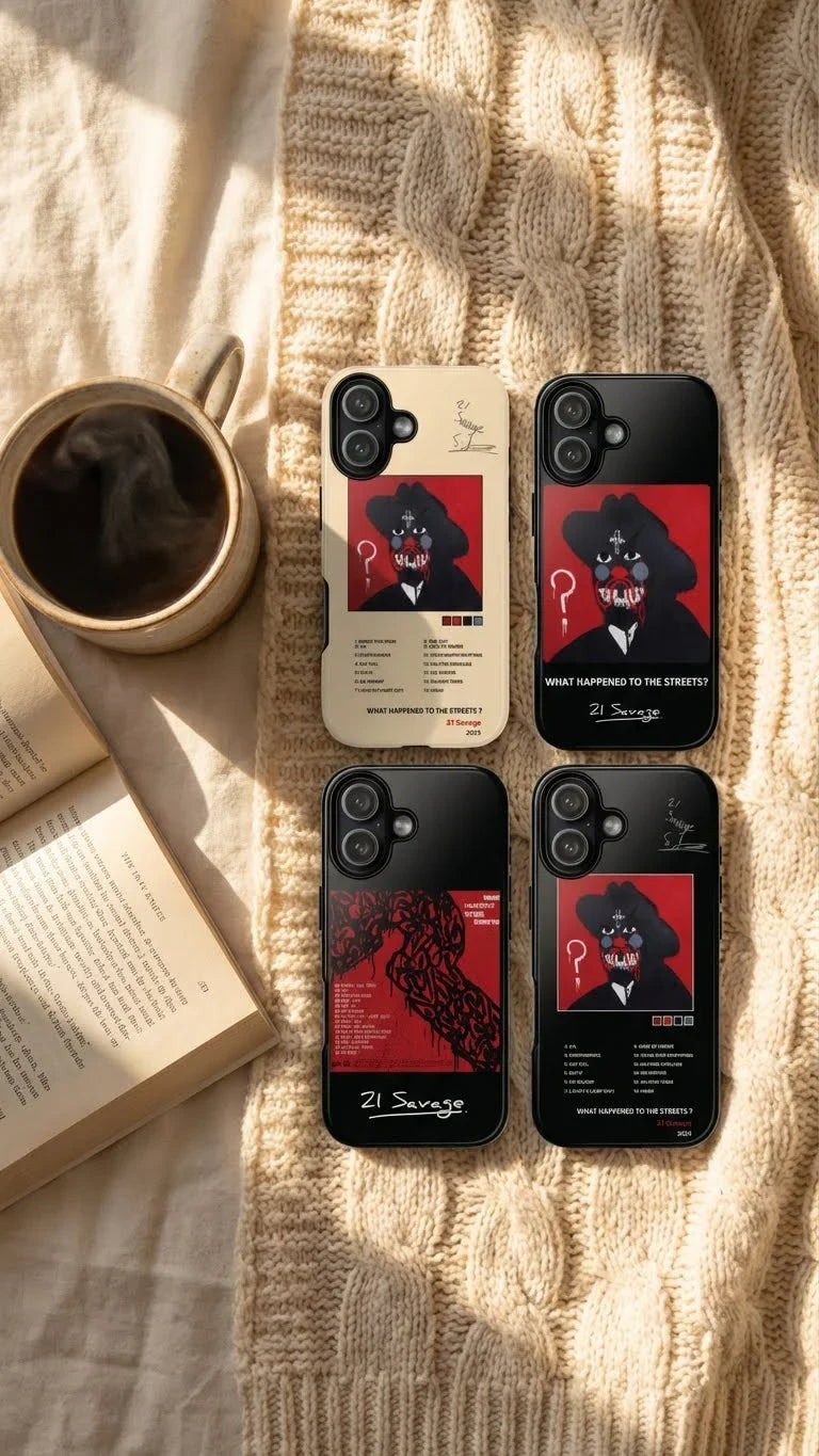 4 Style 21 Savage Rapper Inspire custom Artist Phone Case Collection for iPhone 17-11, Samsung S25-S21 - Senpai Wear