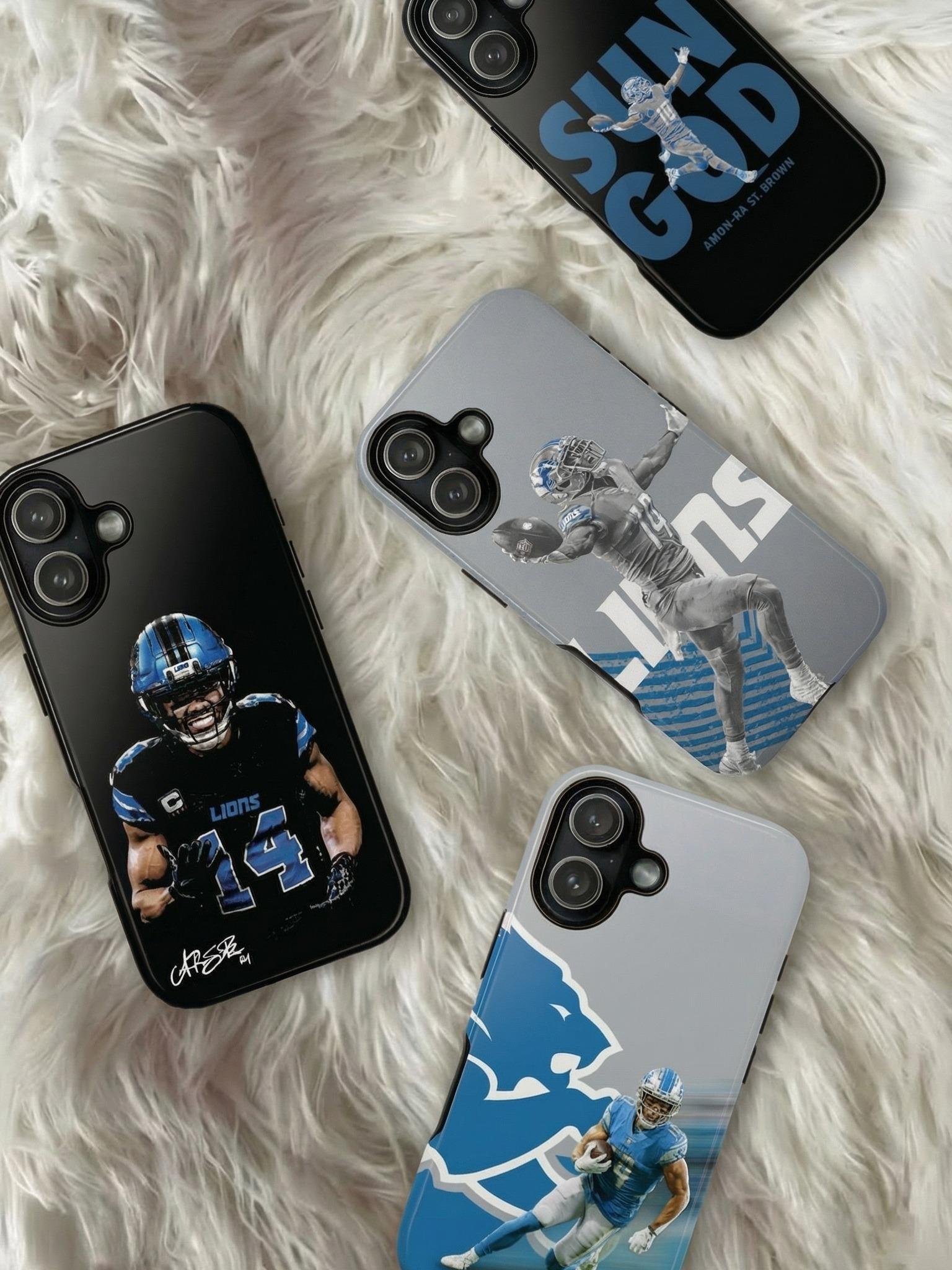 4 Style Amon-Ra St. Brown Football Player NFL Inspire custom Sport Phone Case Collection for iPhone 17-11, Samsung S25-S21 - Senpai Wear