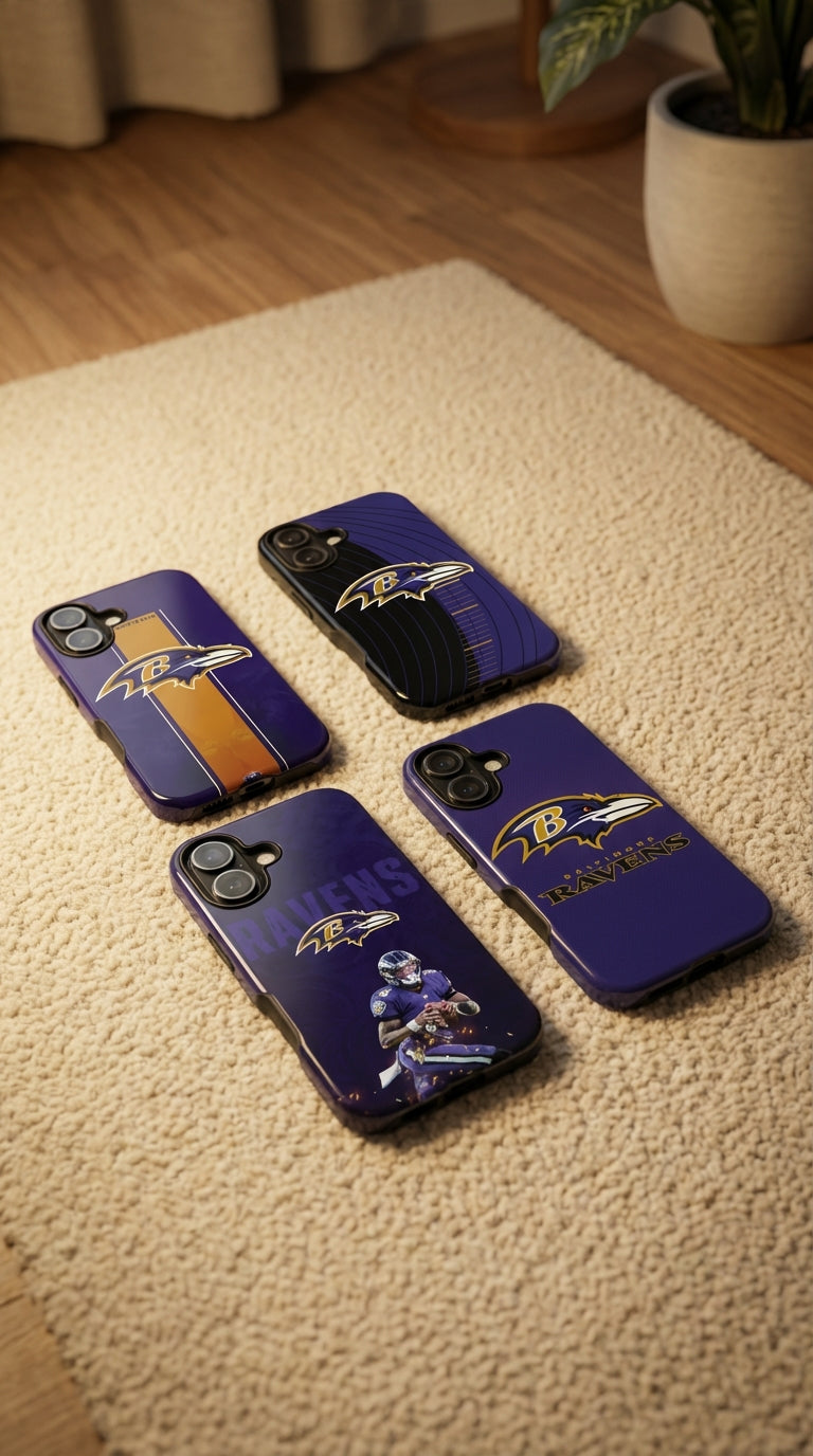 4 Style Baltimore Ravens Football Team Inspire custom Sport Phone Case Collection for iPhone 17-11, Samsung S25-S21 - Senpai Wear