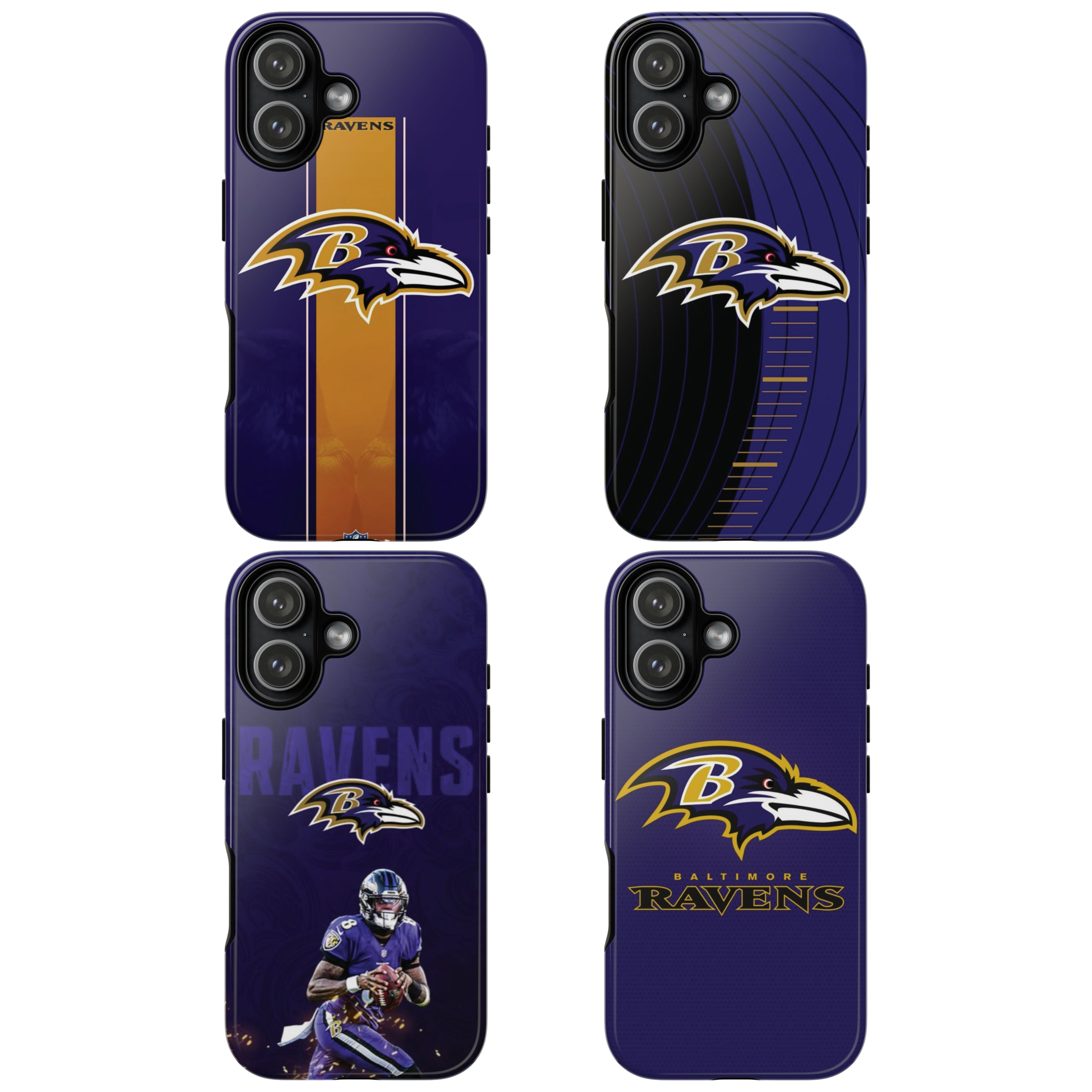 4 Style Baltimore Ravens Football Team Inspire custom Sport Phone Case Collection for iPhone 17-11, Samsung S25-S21 - Senpai Wear