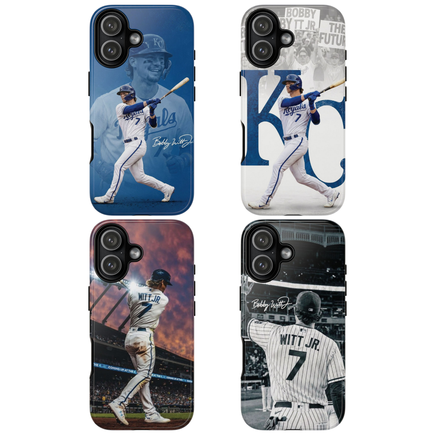 4 Style Bobby Witt Jr. Baseball Player MLB Inspire custom Sport Phone Case Collection for iPhone 17-11, Samsung S25-S21 - Senpai Wear
