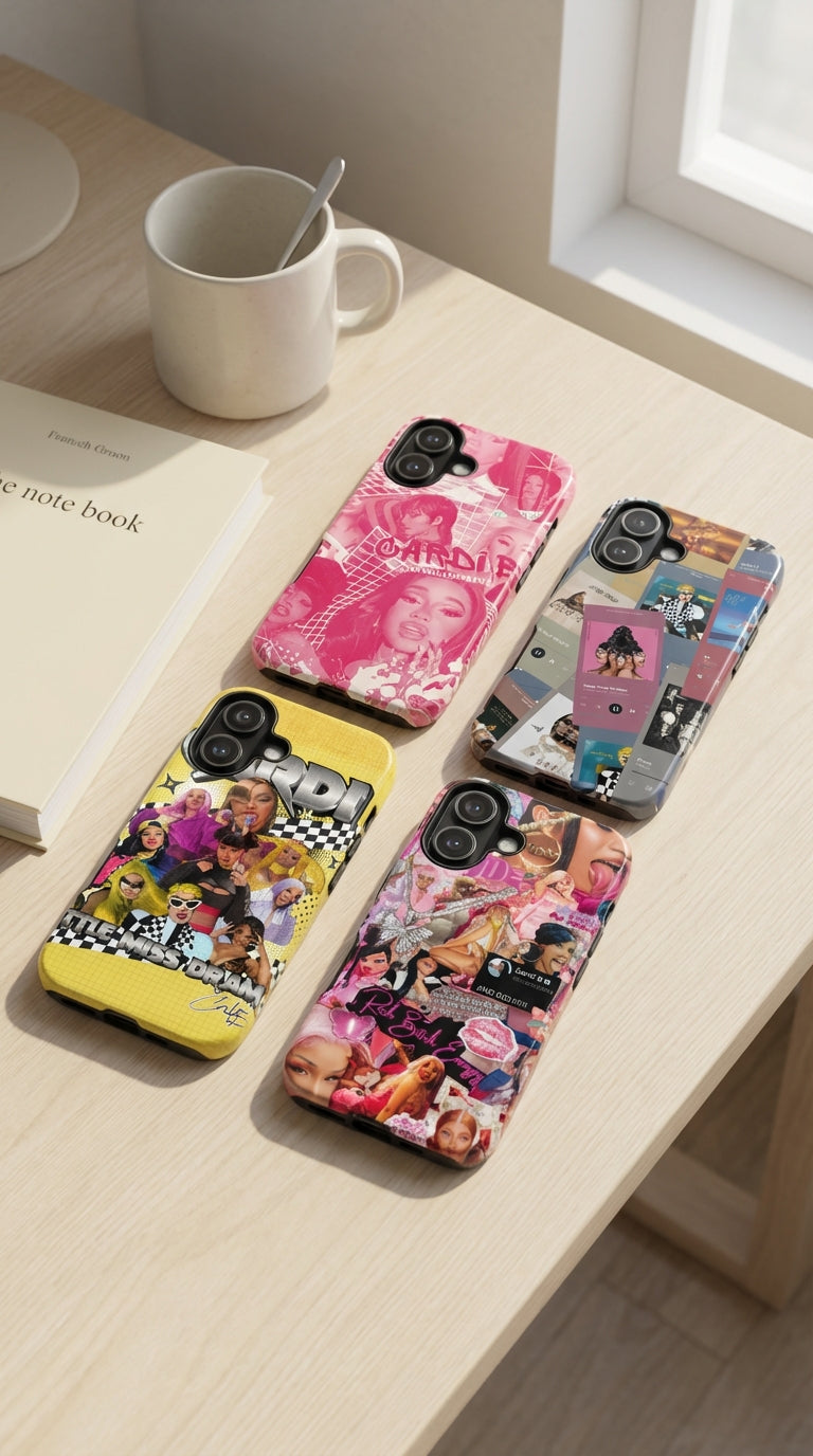 4 Style Cardi B Inspire Artist Phone Case Collection for iPhone 17-11, Samsung S25-S21 - Senpai Wear