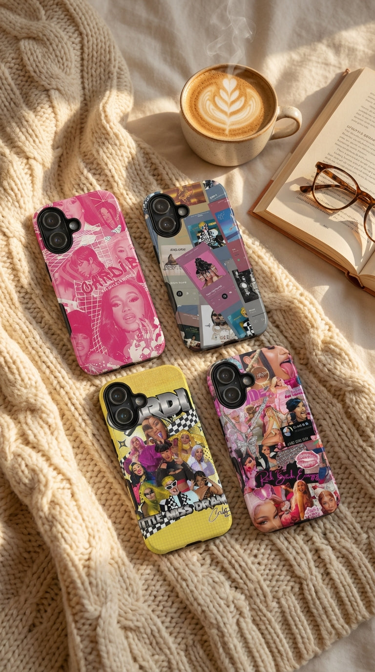 4 Style Cardi B Inspire Artist Phone Case Collection for iPhone 17-11, Samsung S25-S21 - Senpai Wear