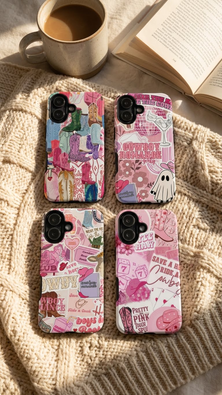 4 Style Cowboy Romance Inspire custom Trendy Phone Case Collection for iPhone 17-11, Samsung S25-S21 - Senpai Wear