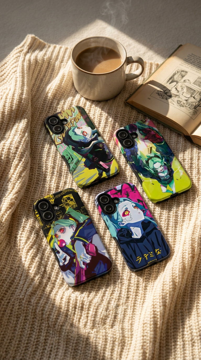 4 Style Cyberpunk Edgerunners Inspire custom Anime Phone Case Collection for iPhone 17-11, Samsung S25-S21 - Senpai Wear