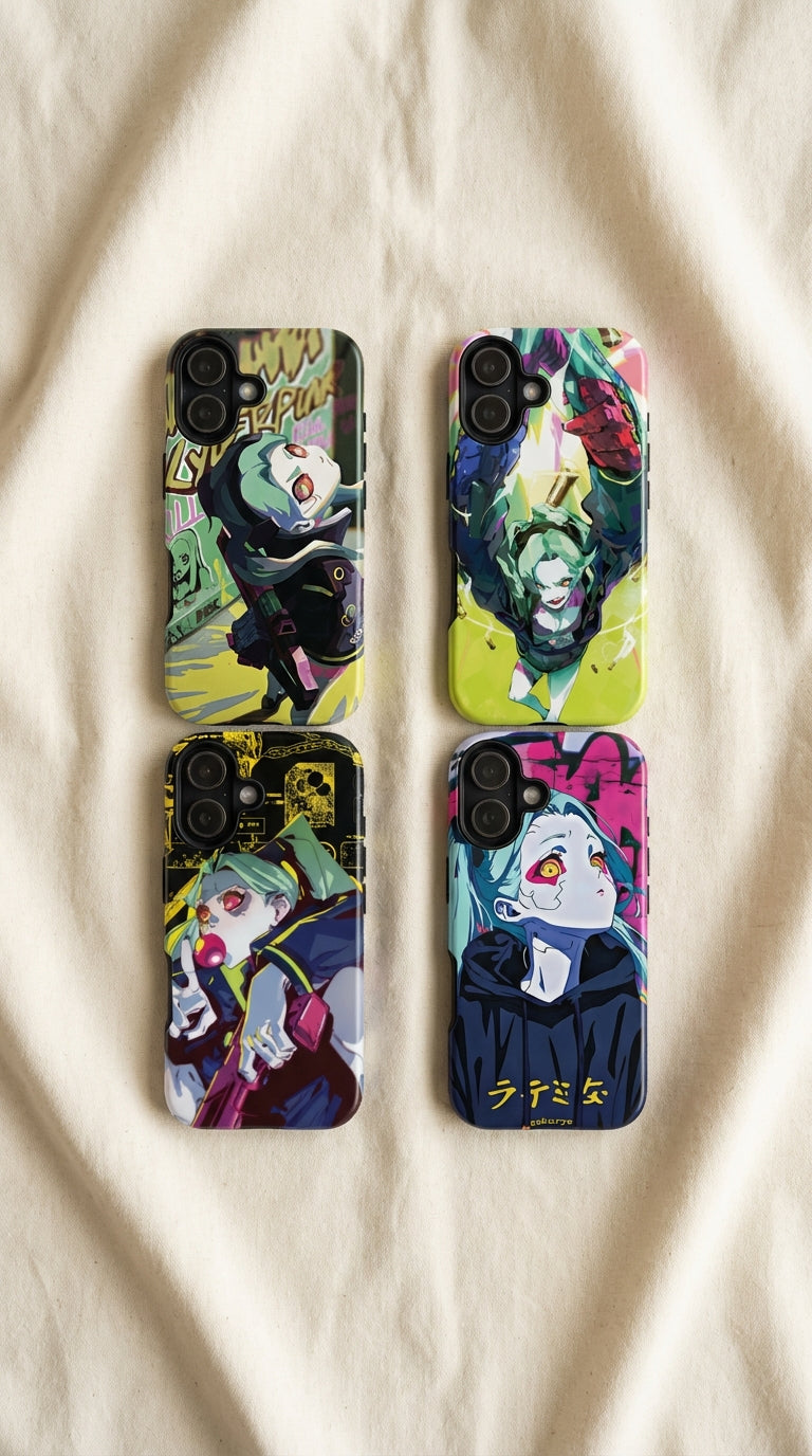 4 Style Cyberpunk Edgerunners Inspire custom Anime Phone Case Collection for iPhone 17-11, Samsung S25-S21 - Senpai Wear