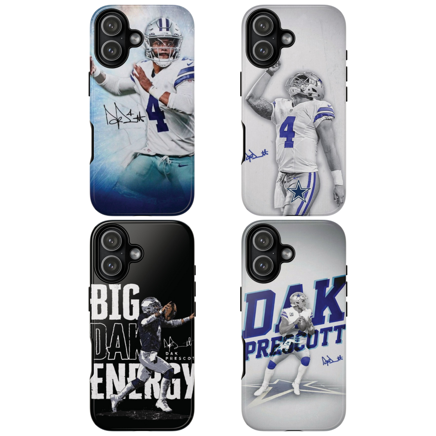 4 Style Dak Prescott Football Player Dallas Cowboys Inspire custom Sport Phone Case Collection for iPhone 17-11, Samsung S25-S21 - Senpai Wear