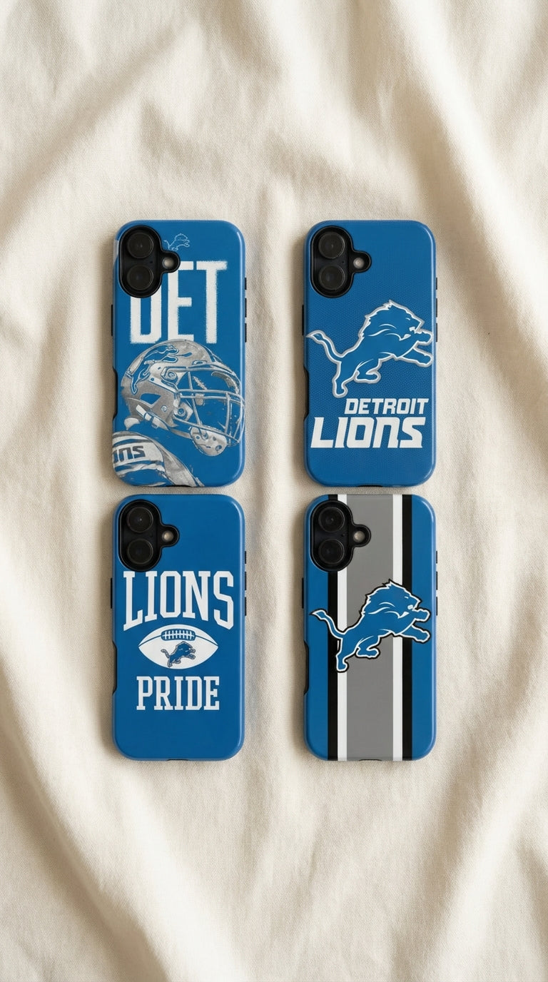 4 Style Detroit Lions Football Team Inspire custom Sport Phone Case Collection for iPhone 17-11, Samsung S25-S21 - Senpai Wear