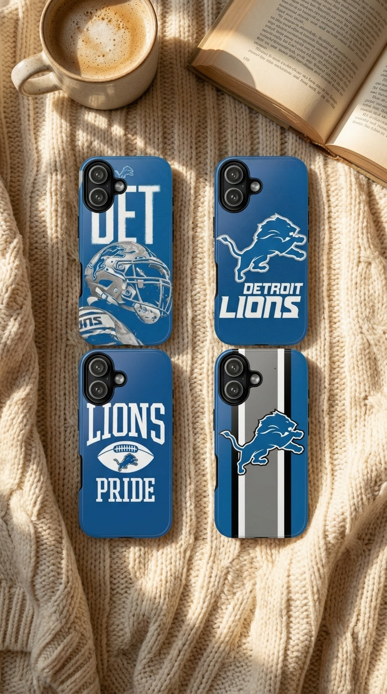 4 Style Detroit Lions Football Team Inspire custom Sport Phone Case Collection for iPhone 17-11, Samsung S25-S21 - Senpai Wear