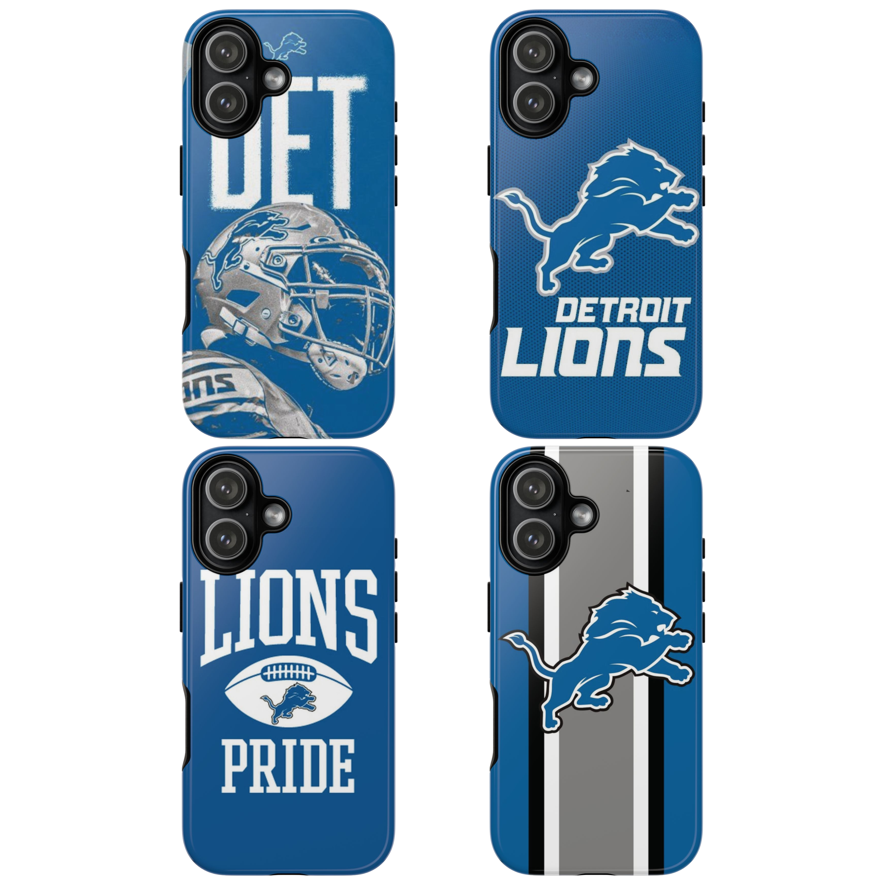 4 Style Detroit Lions Football Team Inspire custom Sport Phone Case Collection for iPhone 17-11, Samsung S25-S21 - Senpai Wear
