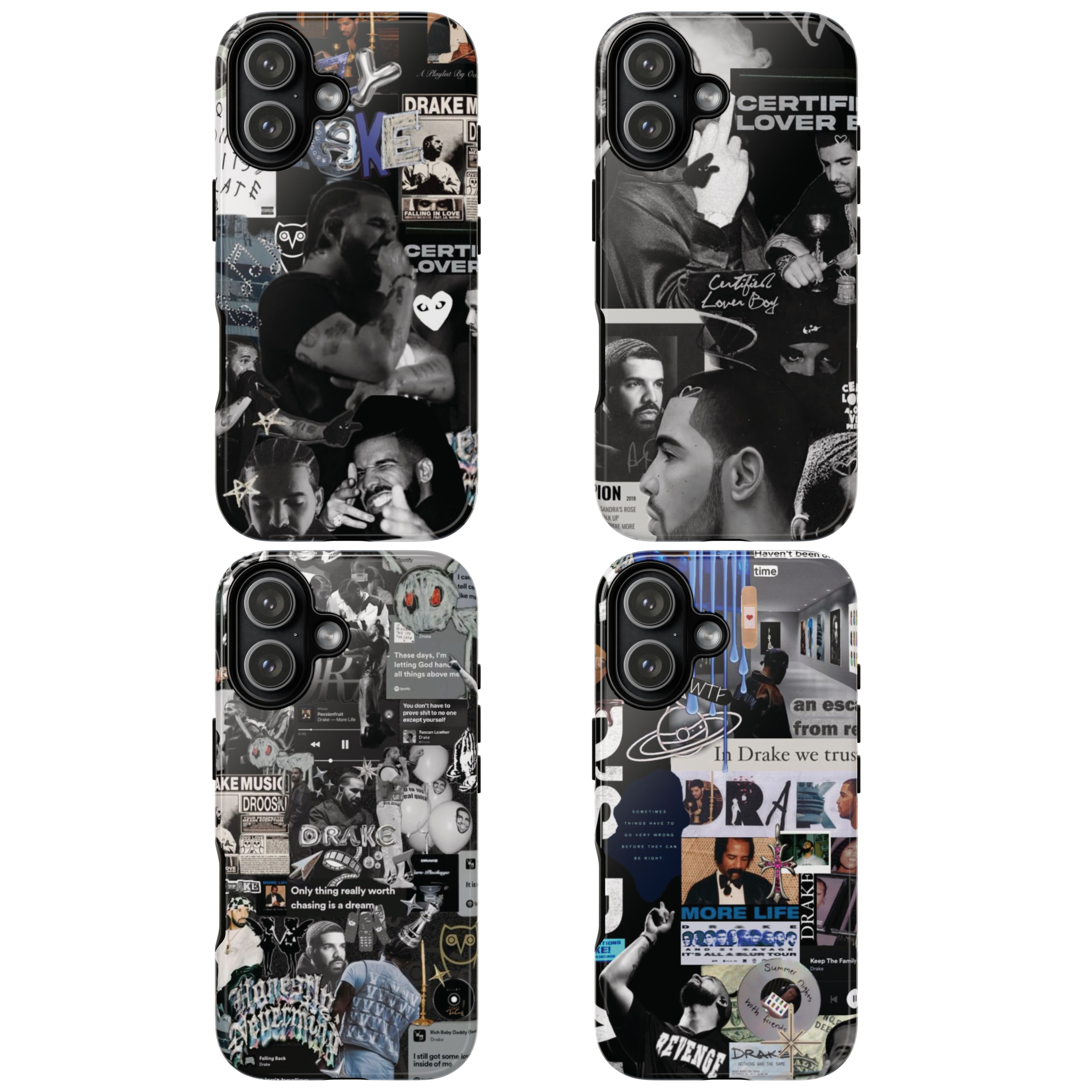 4 Style Drake Certified Lover Boy Inspire Artist Phone Case Collection for iPhone 17-11, Samsung S25-S21 - Senpai Wear