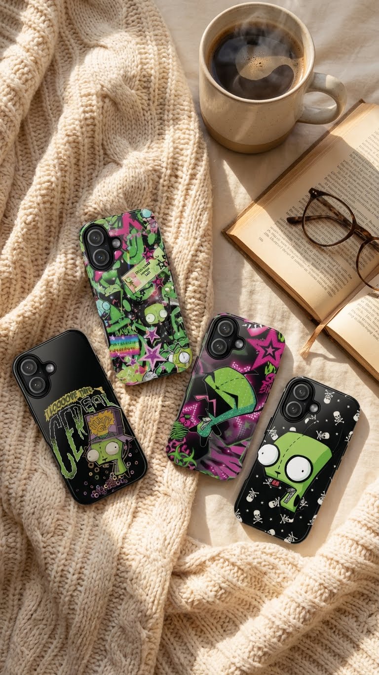 4 Style Invader Zim Inspire custom Trendy Phone Case Collection for iPhone 17-11, Samsung S25-S21 - Senpai Wear
