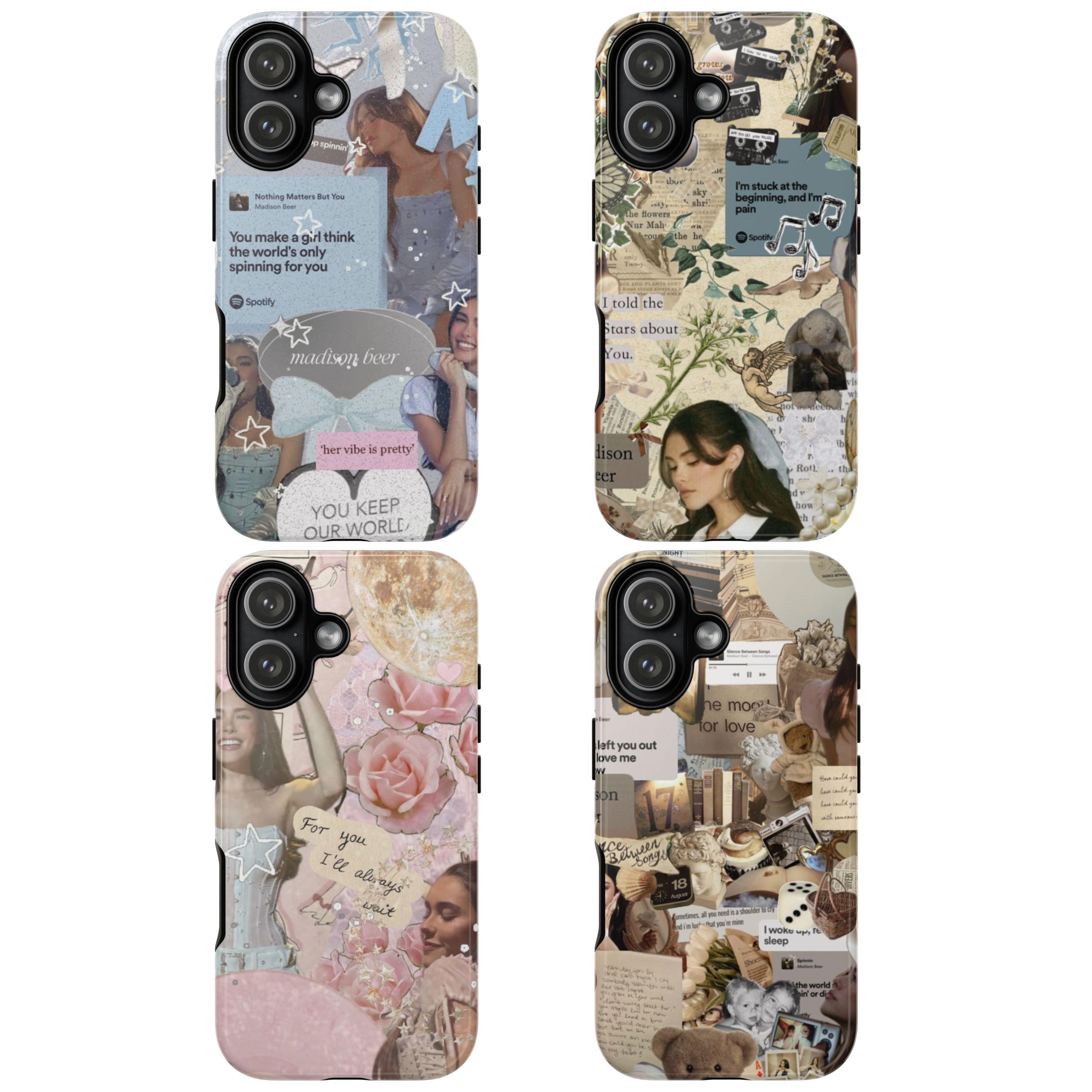 4 Style Madison Beer Inspire Artist Phone Case Collection for iPhone 17-11, Samsung S25-S21 - Senpai Wear