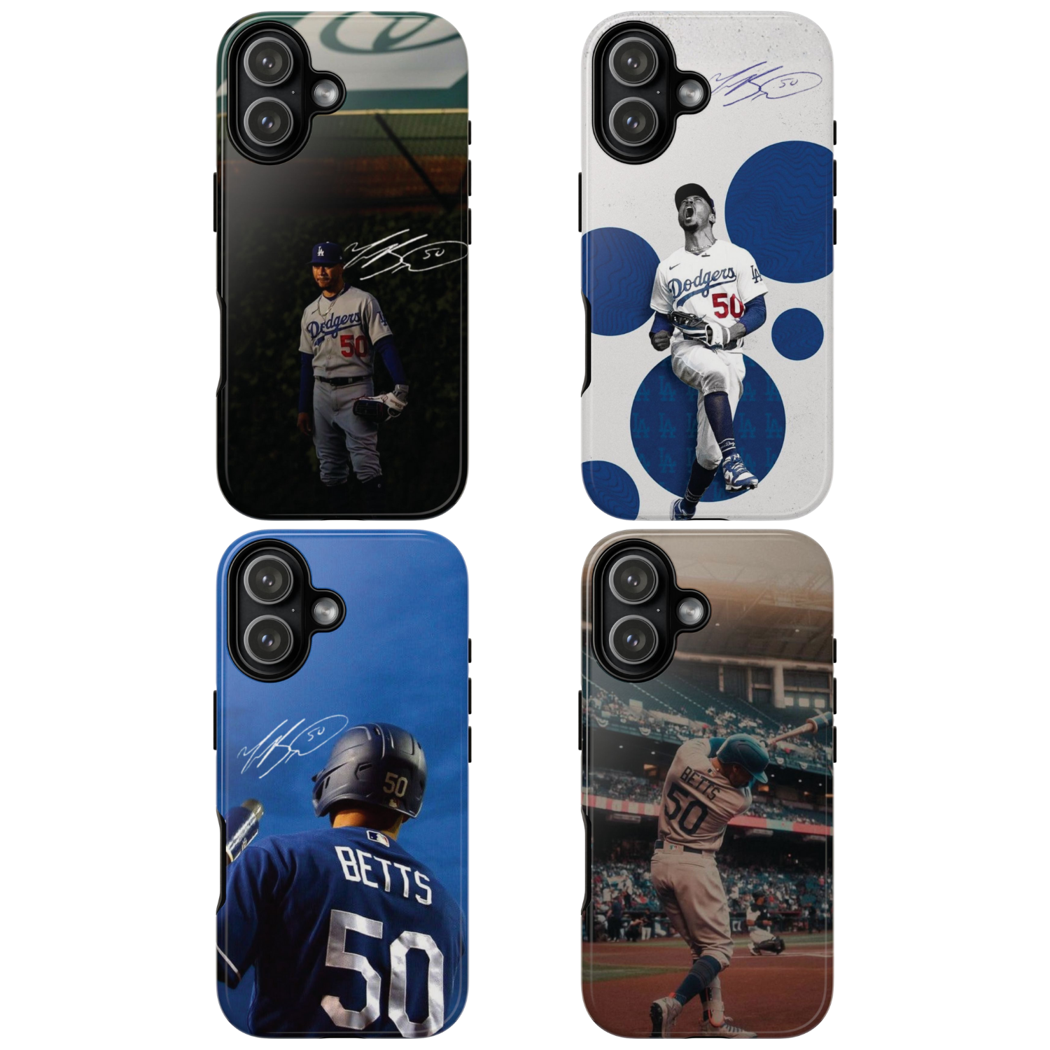 4 Style Mookie Betts Baseball Player MLB Inspire custom Sport Phone Case Collection for iPhone 17-11, Samsung S25-S21 - Senpai Wear