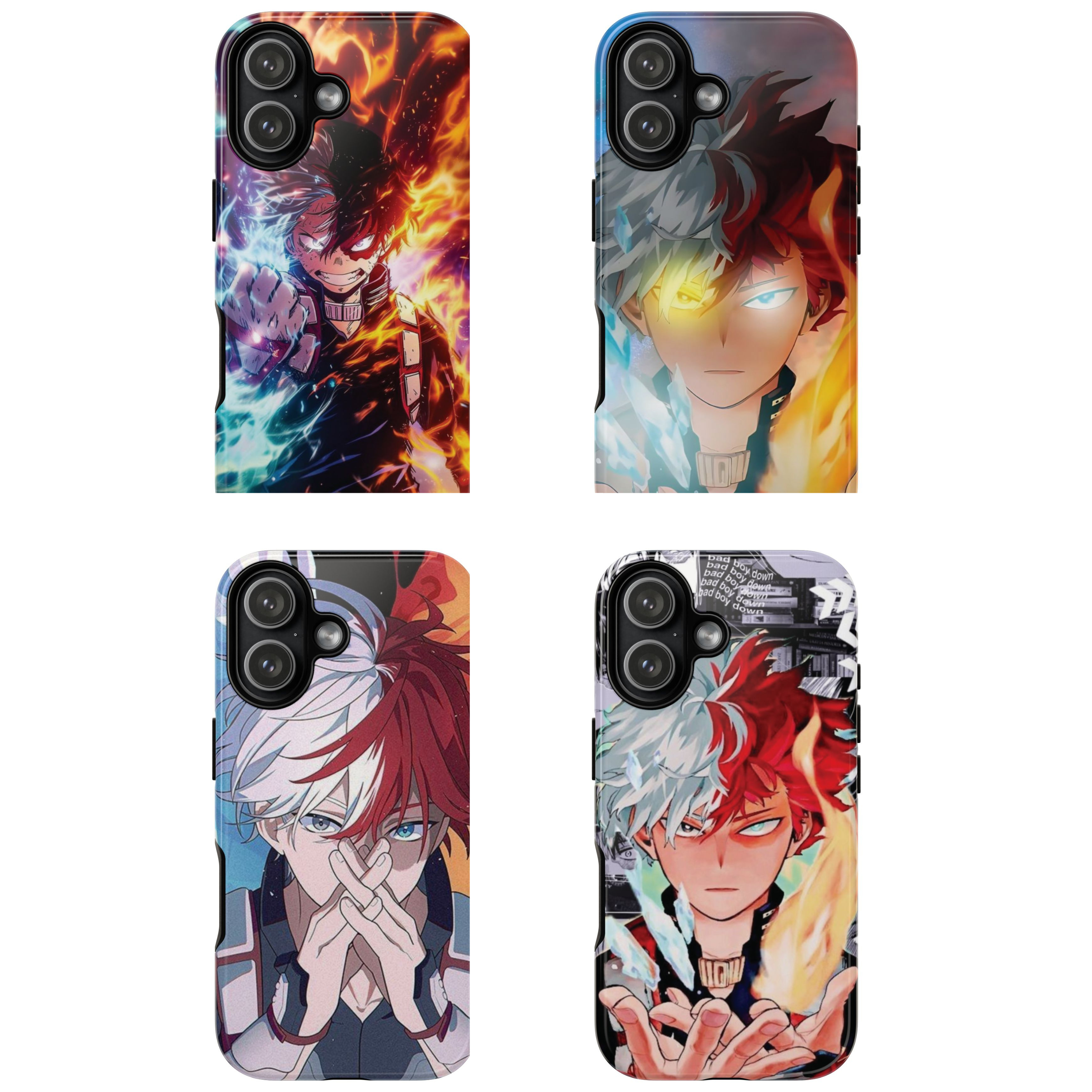 4 Style  Shoto Todoroki My Hero Academia Inspire custom Anime Phone Case Collection for iPhone 17-11, Samsung S25-S21 - Senpai Wear