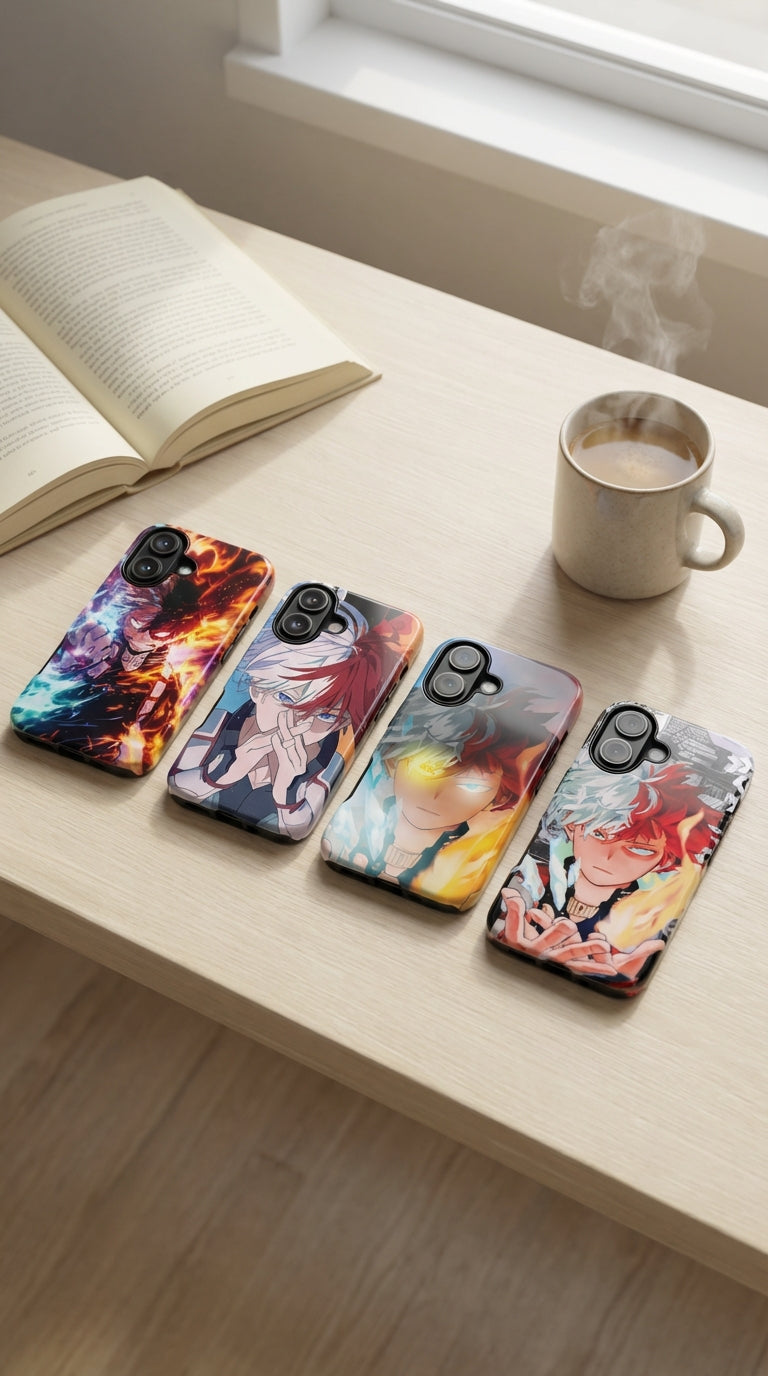 4 Style  Shoto Todoroki My Hero Academia Inspire custom Anime Phone Case Collection for iPhone 17-11, Samsung S25-S21 - Senpai Wear