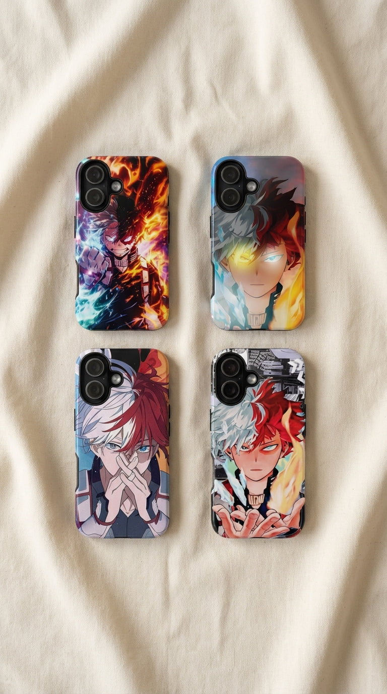 4 Style  Shoto Todoroki My Hero Academia Inspire custom Anime Phone Case Collection for iPhone 17-11, Samsung S25-S21 - Senpai Wear
