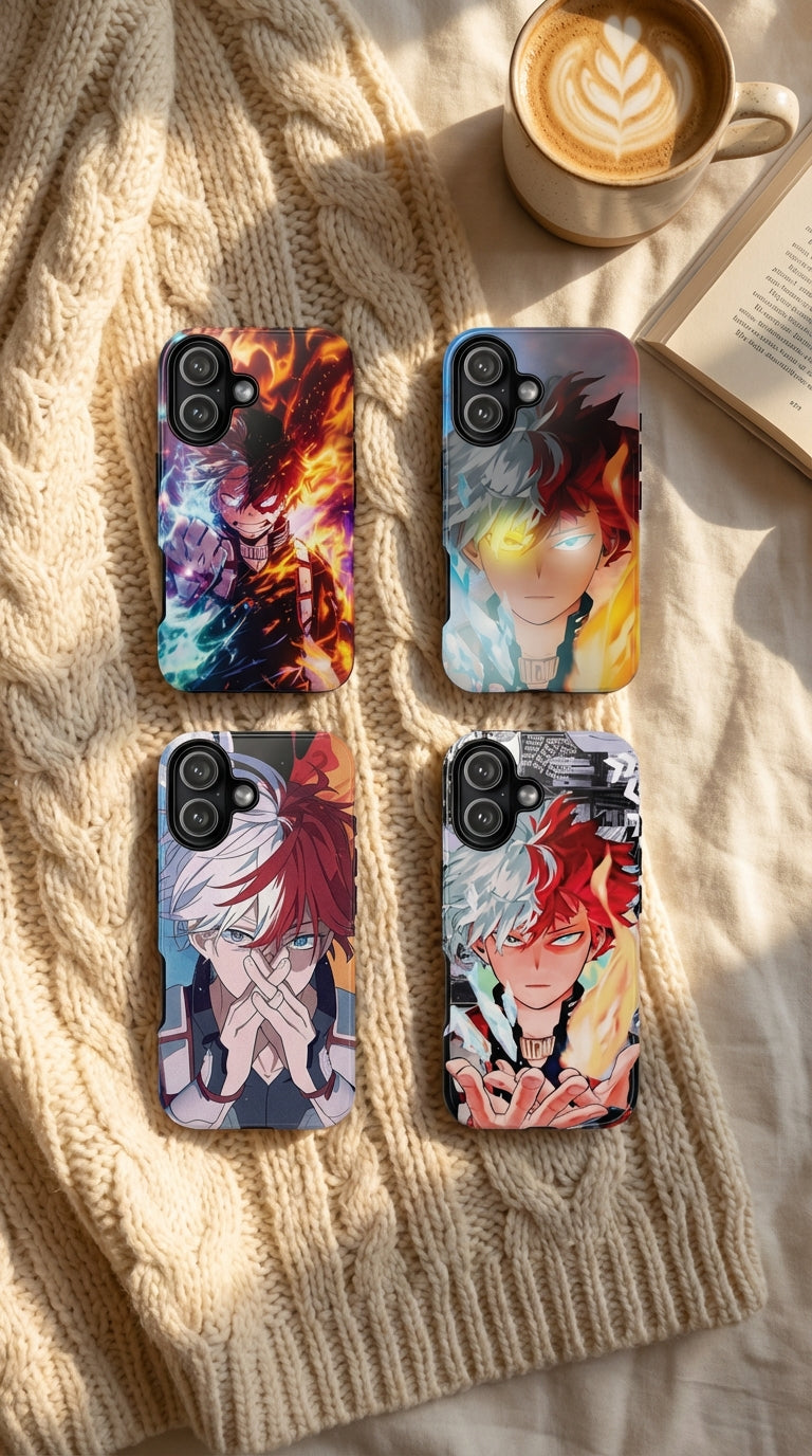4 Style  Shoto Todoroki My Hero Academia Inspire custom Anime Phone Case Collection for iPhone 17-11, Samsung S25-S21 - Senpai Wear