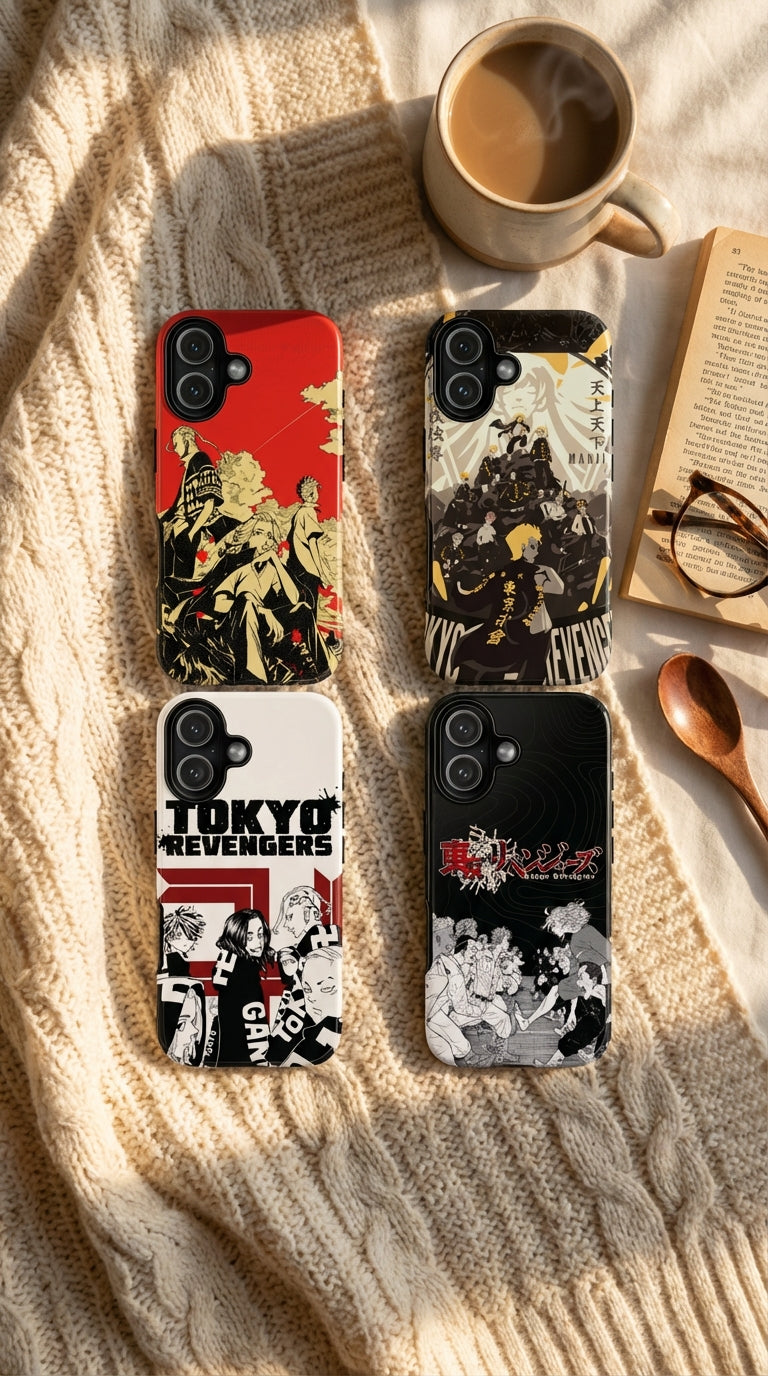 4 Style Tokyo Revengers Inspire custom Anime Phone Case Collection for iPhone 17-11, Samsung S25-S21 - Senpai Wear