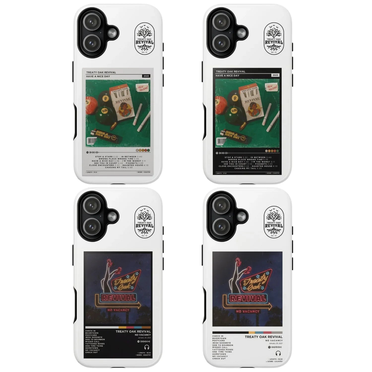 4 Style Treaty Oak Revival Inspire custom Artist Phone Case Collection for iPhone 17-11, Samsung S25-S21 - Senpai Wear