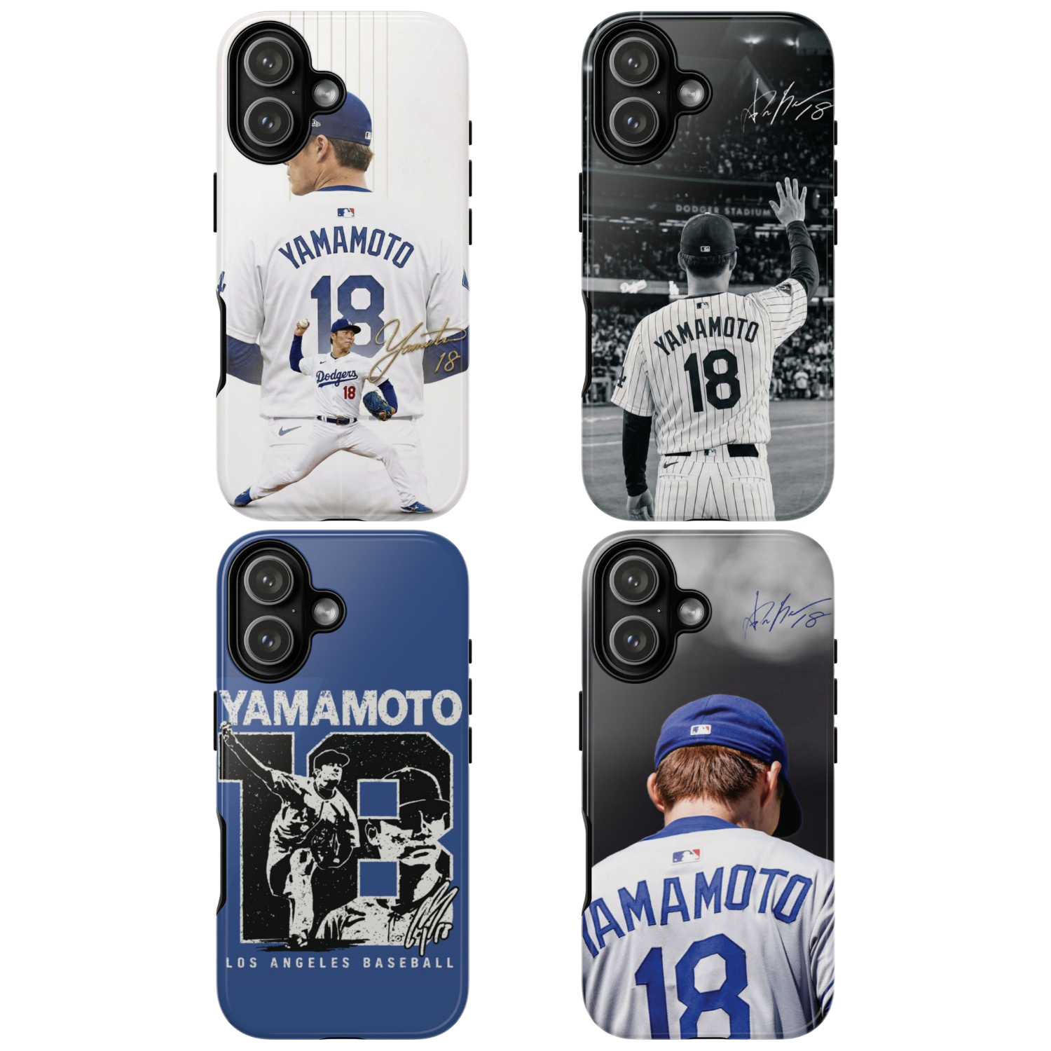 4 Style Yamamoto Yoshinobu Baseball Player MLB Inspire custom Sport Phone Case Collection for iPhone 17-11, Samsung S25-S21 - Senpai Wear
