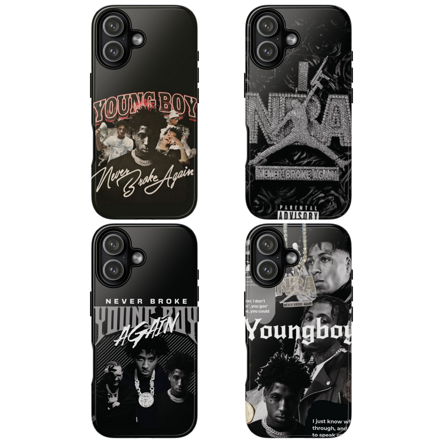 4 Style Youngboy Never Broke Again Inspire custom Artist Phone Case Collection for iPhone 17-11, Samsung S25-S21 - Senpai Wear