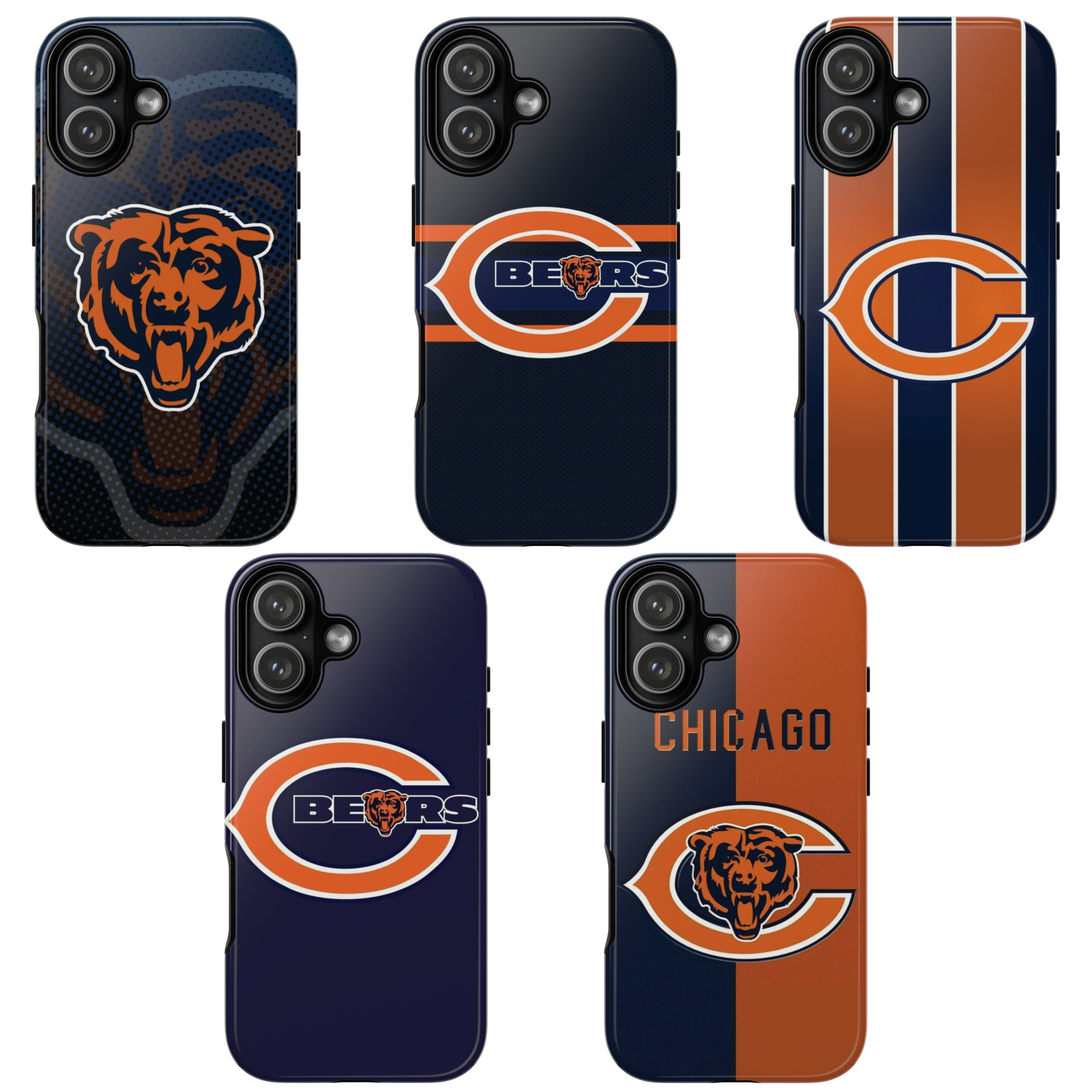 5 Style Chicago Bears Team Inspire custom Sport Phone Case Collection for iPhone 17-11, Samsung S25-S21 - Senpai Wear