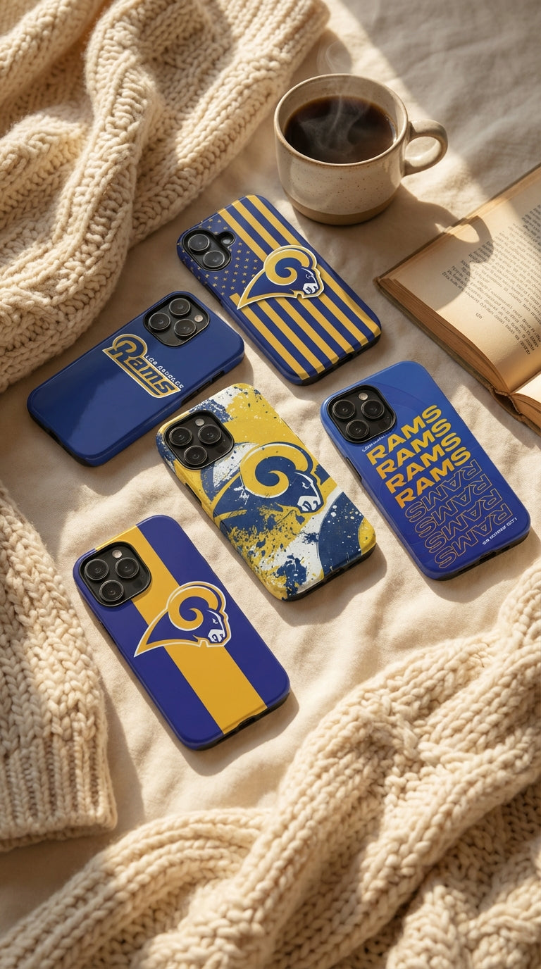 5 Style Los Angeles Rams Football Team Inspire custom Sport Phone Case Collection for iPhone 17-11, Samsung S25-S21 - Senpai Wear
