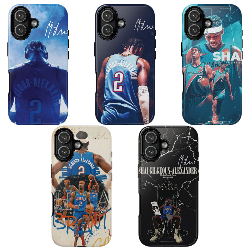 5 Style Shai Gilgeous-Alexander Basketball Player NBA Inspire custom Sport Phone Case Collection for iPhone 17-11, Samsung S25-S21 - Senpai Wear