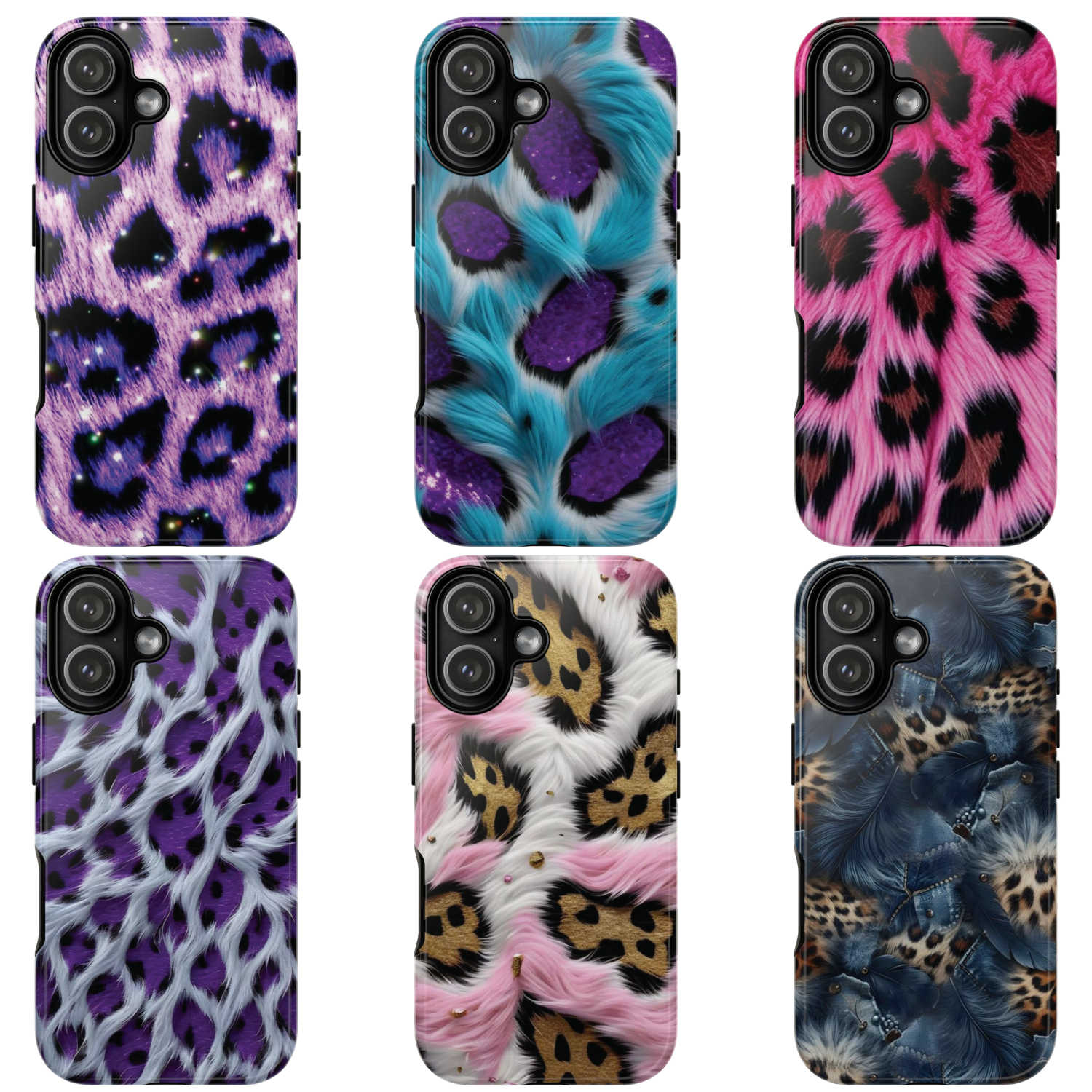 6 Style Animal Print Inspire custom Trendy Phone Case Collection for iPhone 17-11, Samsung S25-S21 - Senpai Wear