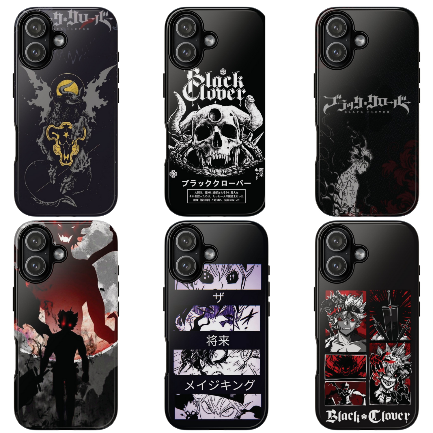 6 Style Asta & Yuno Black Clover Inspire custom Anime Phone Case Collection for iPhone 17-11, Samsung S25-S21 - Senpai Wear