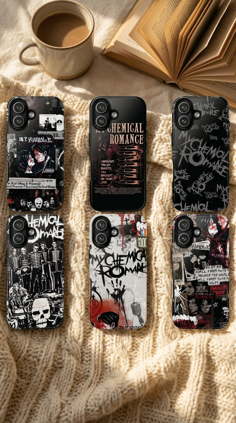 6 Style Chemical Romance Inspire custom Artist Phone Case Collection for iPhone 17-11, Samsung S25-S21 - Senpai Wear