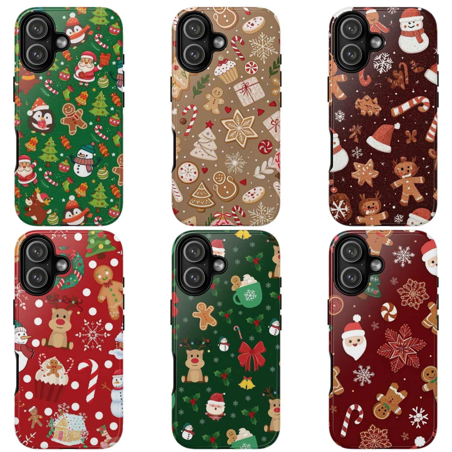 6 Style Christmas Characters Inspire custom Trendy Phone Case Collection for iPhone 17-11, Samsung S25-S21 - Senpai Wear