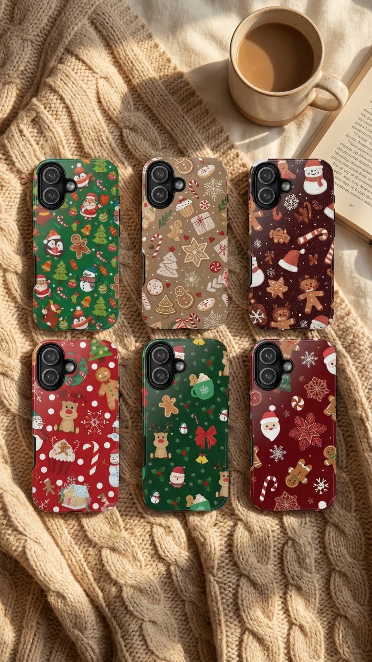 6 Style Christmas Characters Inspire custom Trendy Phone Case Collection for iPhone 17-11, Samsung S25-S21 - Senpai Wear