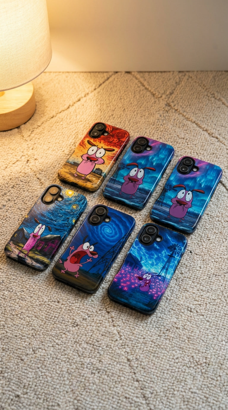 6 Style Courage the Cowardly Dog Inspire custom Trendy Phone Case Collection for iPhone 17-11, Samsung S25-S21 - Senpai Wear
