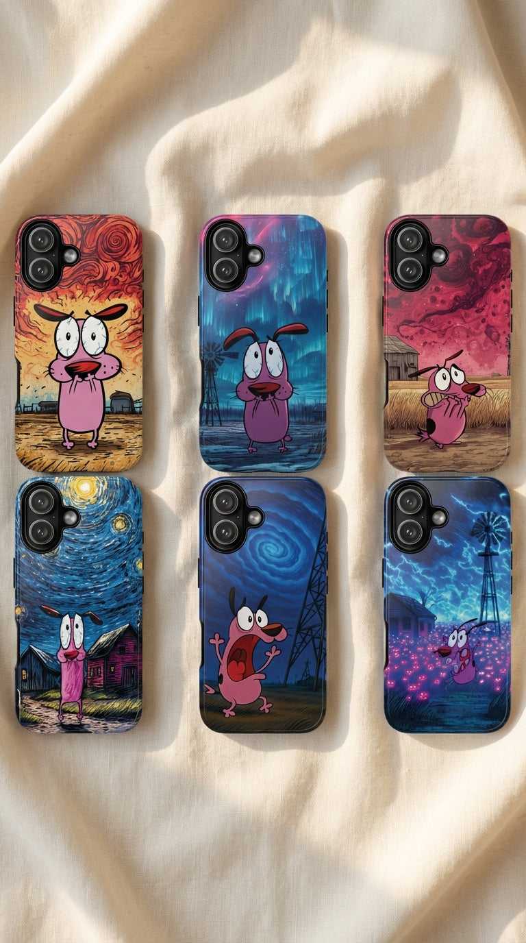 6 Style Courage the Cowardly Dog Inspire custom Trendy Phone Case Collection for iPhone 17-11, Samsung S25-S21 - Senpai Wear