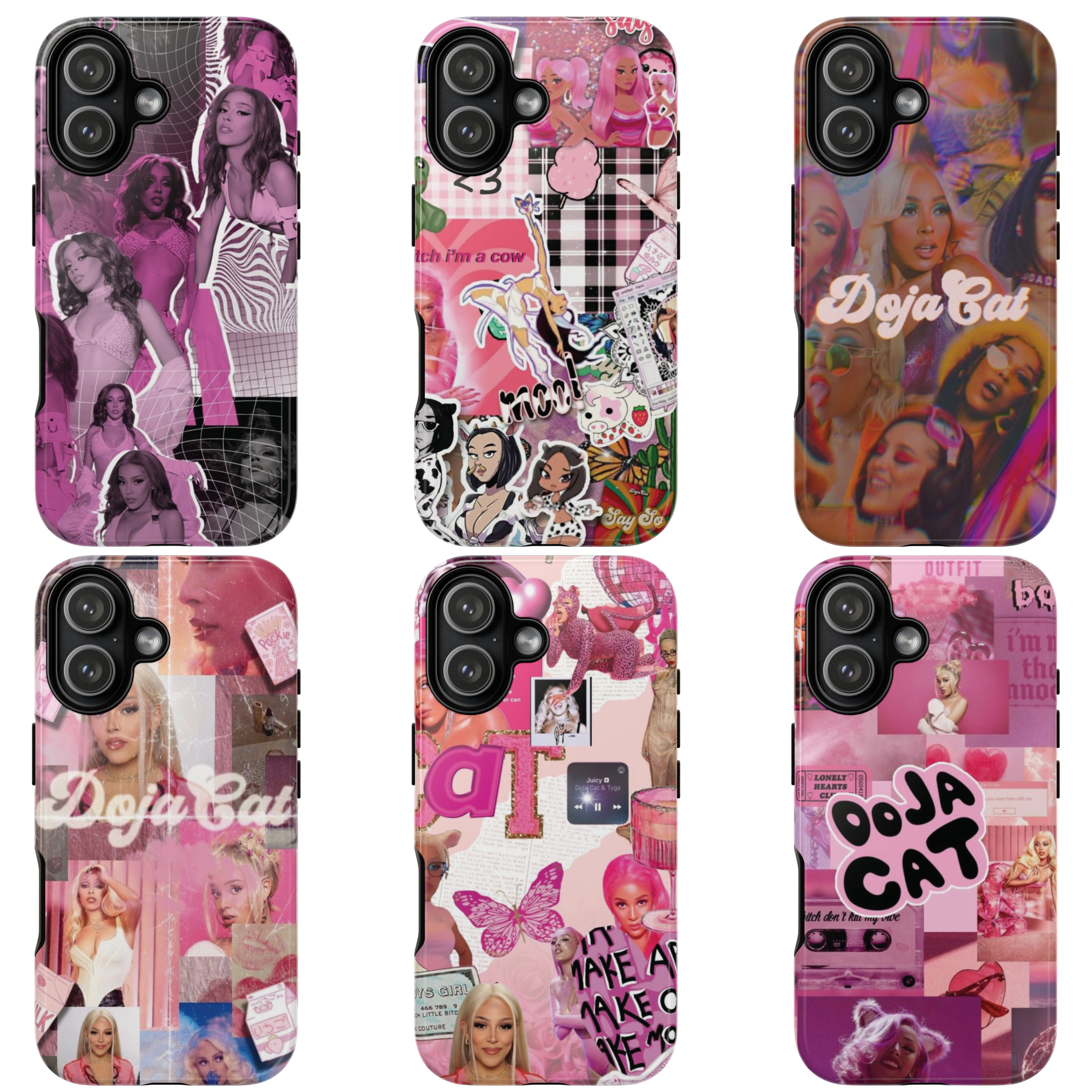 6 Style Doja Cat Inspire Artist Phone Case Collection for iPhone 17-11, Samsung S25-S21 - Senpai Wear