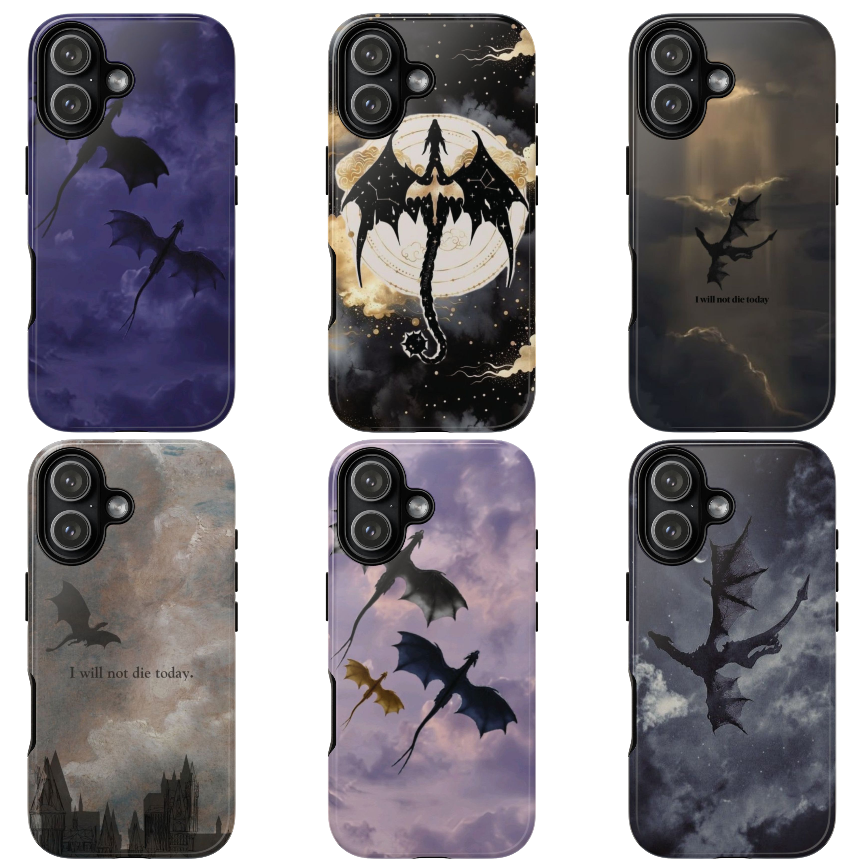 6 Style Dragon Inspire custom Trendy Phone Case Collection for iPhone 17-11, Samsung S25-S21 - Senpai Wear