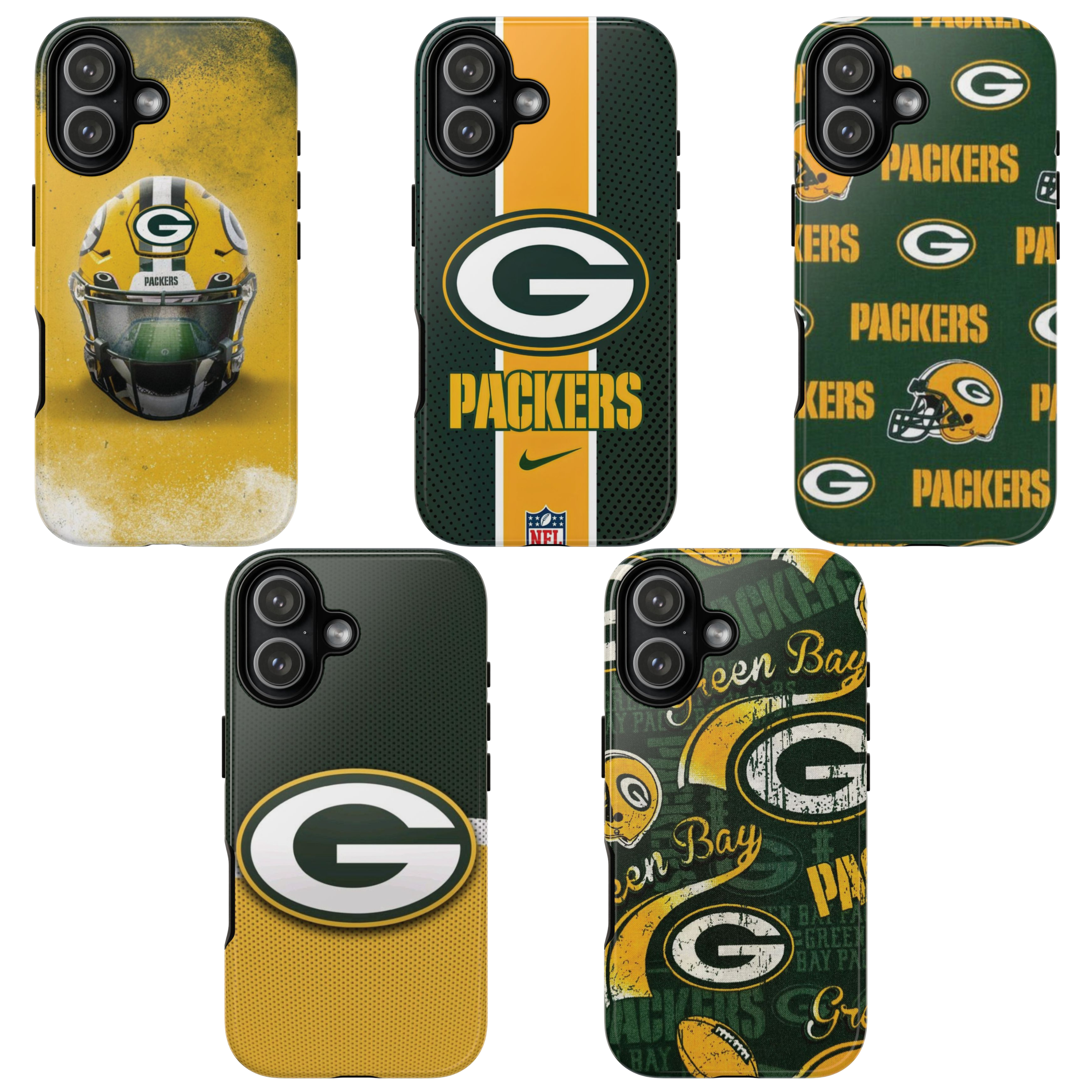 6 Style Green Bay Packers Football Player NFL Inspire custom Sport Phone Case Collection for iPhone 17-11, Samsung S25-S21 - Senpai Wear